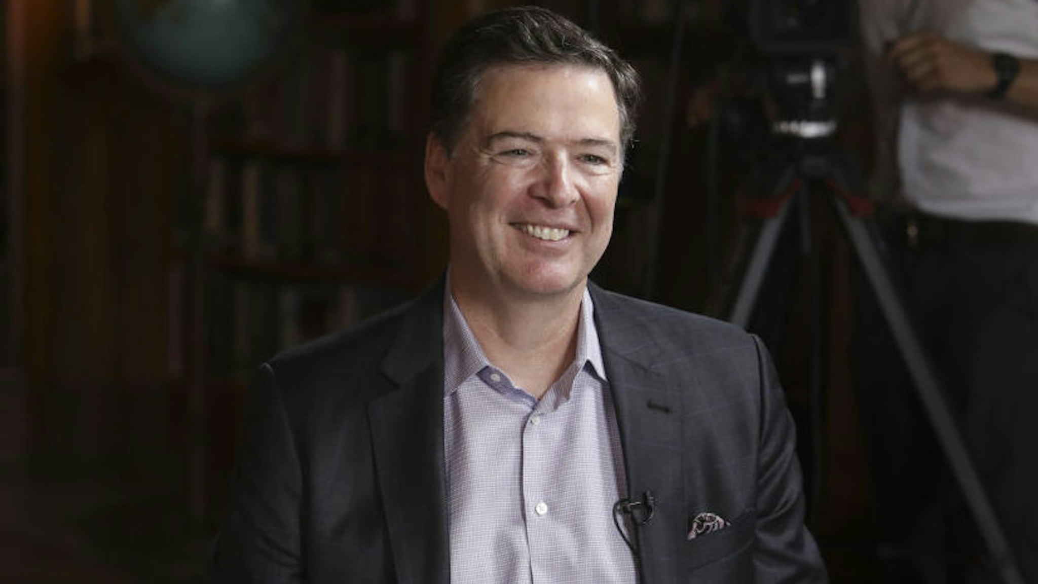 James Comey, former director of the Federal Bureau of Investigation (FBI), reacts during a Bloomberg Television interview in Salzburg, Austria, on Friday, June 21, 2019. Comey said he hopes President Donald Trump isn’t impeached because "that would let the American people off the hook."