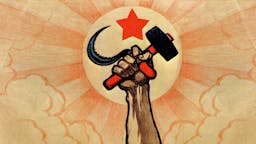 Hammer and Sickle. Digital optimization from detail of a Ivan Simakov 1922 poster. Italy, Milan 2016.