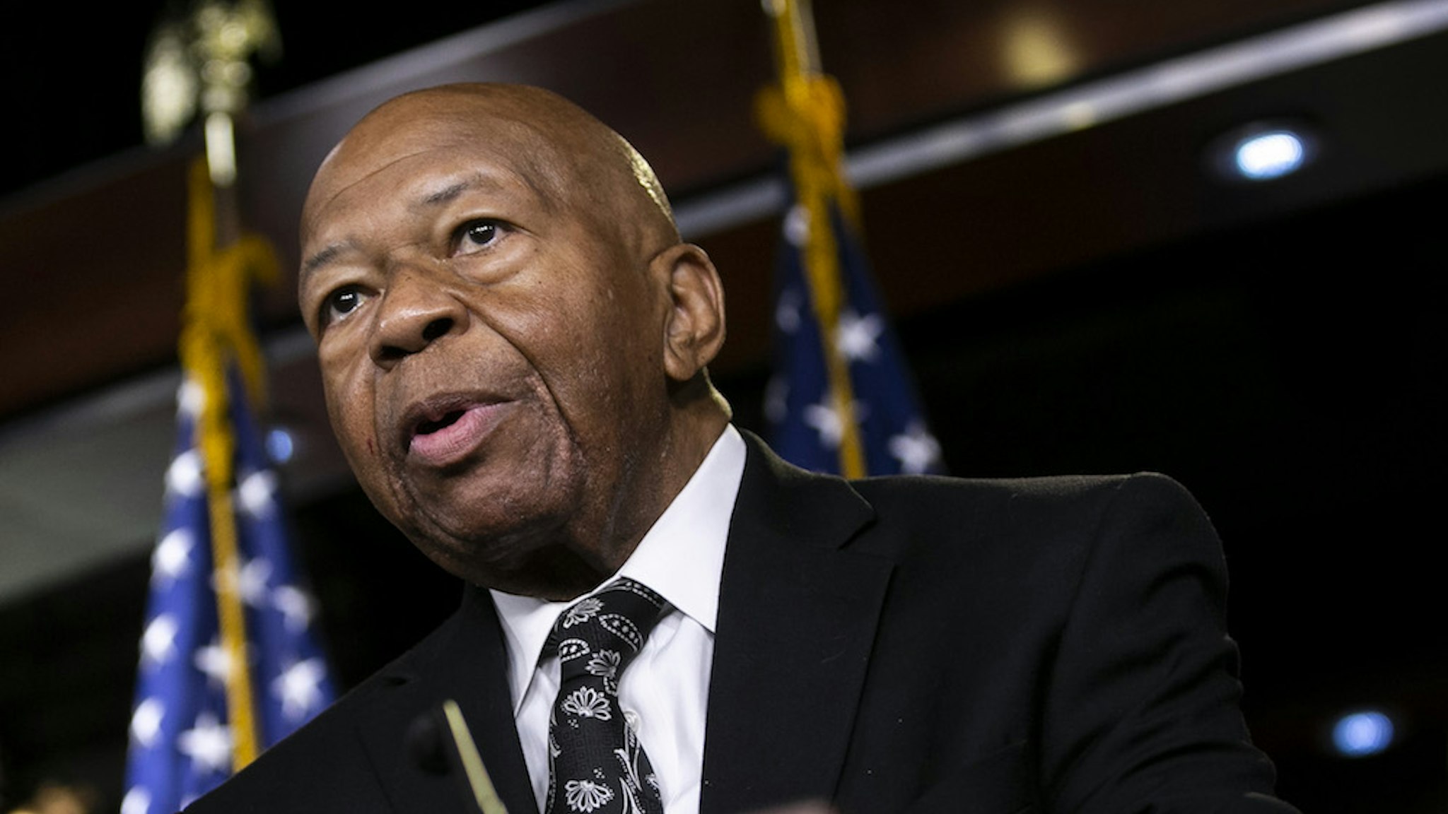 Representative Elijah Cummings, a Democrat from Maryland and chairman of the House Oversight Committee, speaks during a news conference on Capitol Hill in Washington, D.C., U.S., on Tuesday, June 11, 2019. The House voted to authorize lawsuits against Attorney General William Barr and former White House Counsel Don McGahn as Democrats try to enforce subpoenas for documents and testimony in its investigations into President Donald Trump and his administration. Photographer: Al Drago/Bloomberg