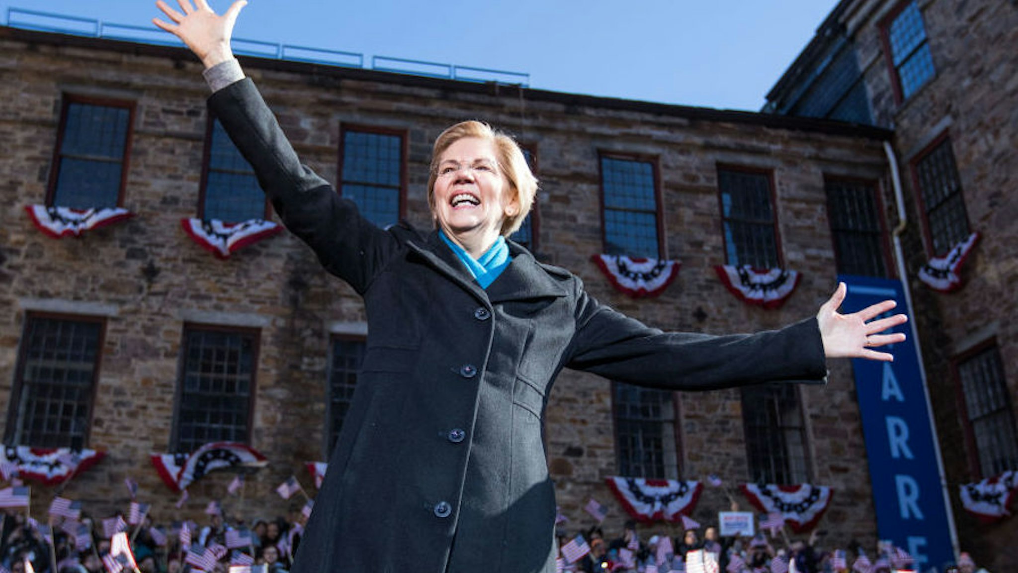 LAWRENCE, MA - FEBRUARY 09: Sen. Elizabeth Warren (D-MA), announces her official bid for President on February 9, 2019 in Lawrence, Massachusetts. Warren announced today that she was launching her 2020 presidential campaign. (Photo by Scott