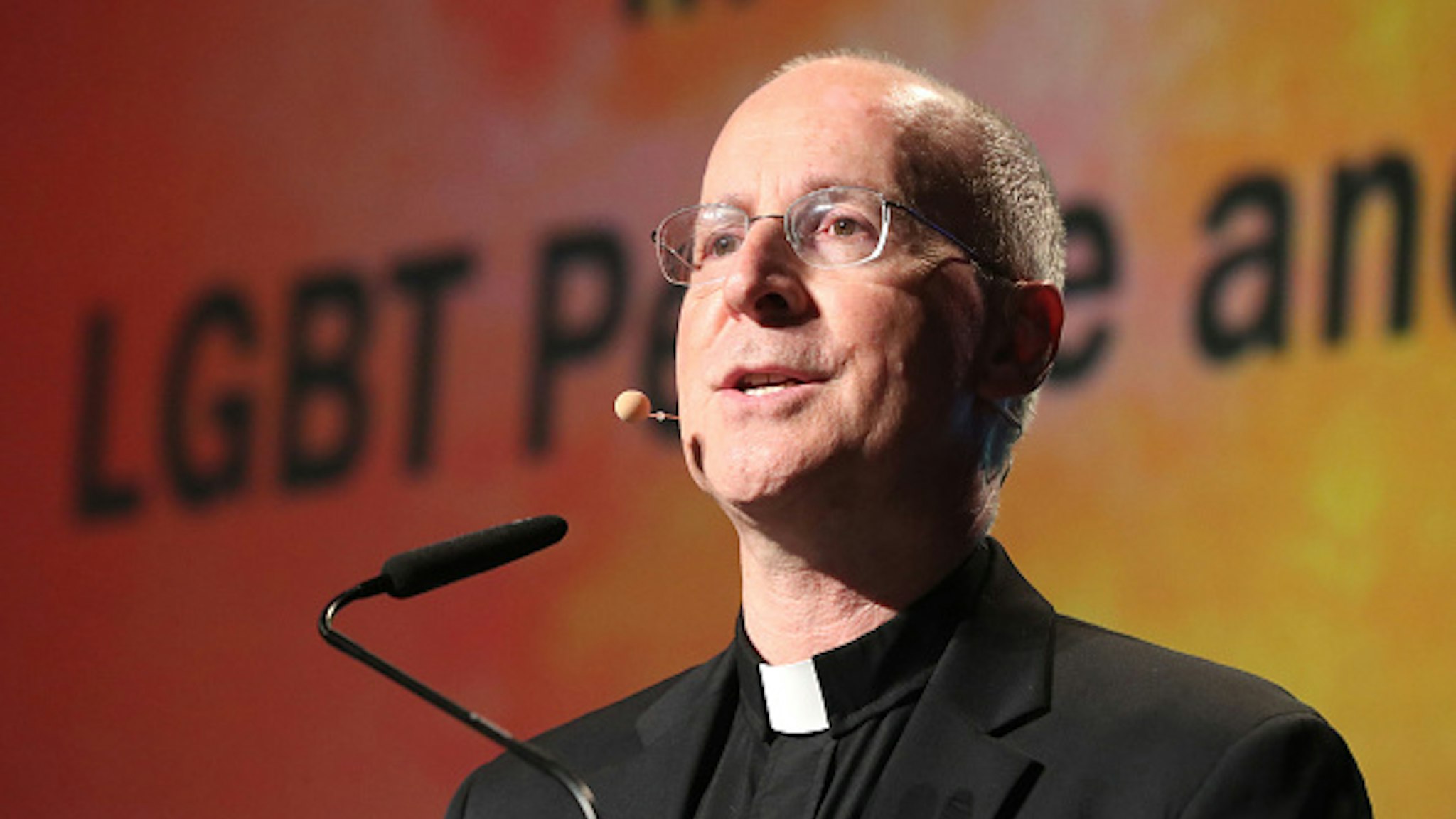 US priest Father James Martin speaking at the world meeting of families in Dublin, on how the Catholic Church can welcome members of the LGBT community.