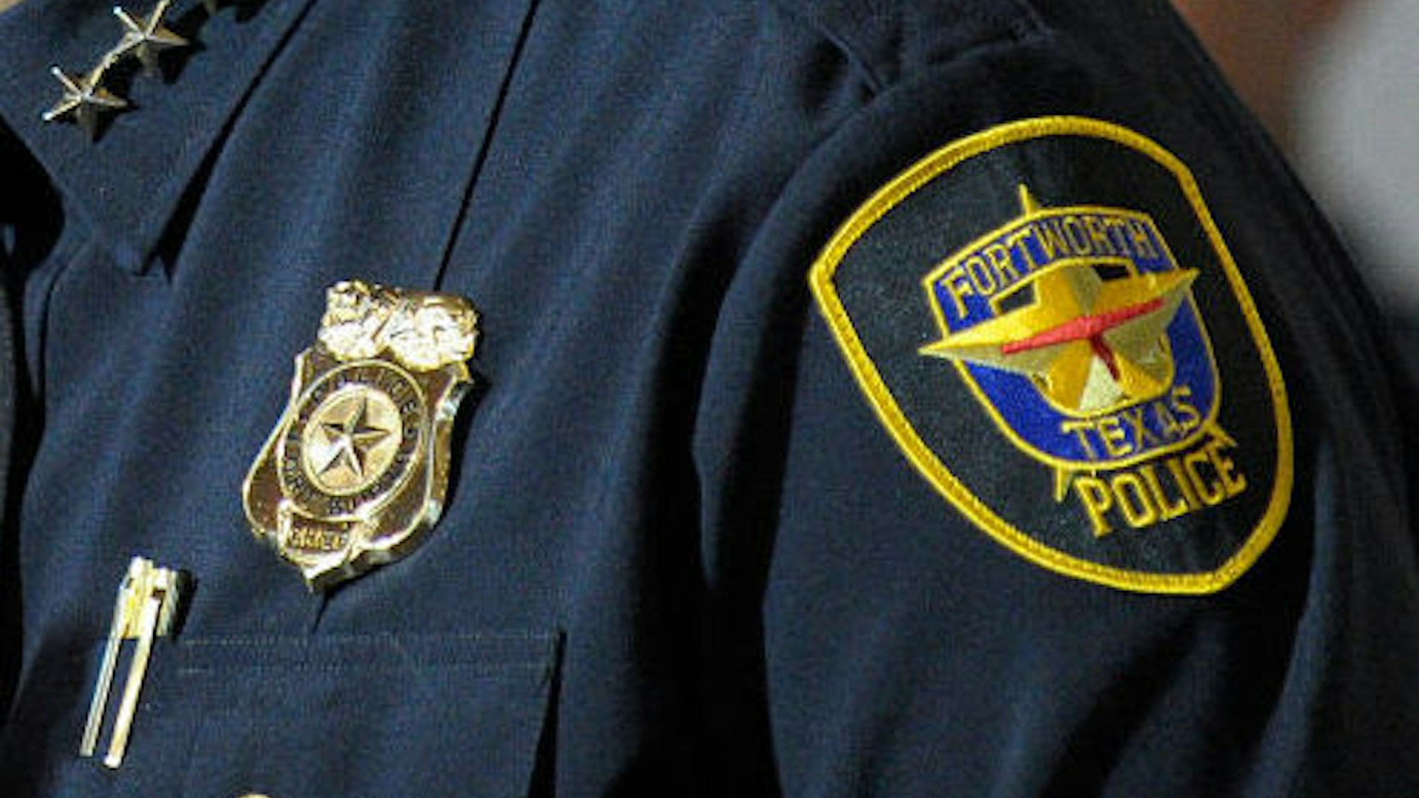 The badge of a Fort Worth Police officer