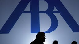 ABA logo SAN FRANCISCO - AUGUST 09: Delegates look on as U.S. Supreme Court justice Ruth Bader Ginsburg speaks during the American Bar Association (ABA) House of Delegates meeting August 9, 2010 in San Francisco, California. Justice Ginsburg was honored with the prestigous ABA Medal, the Bar Association's highest honor.