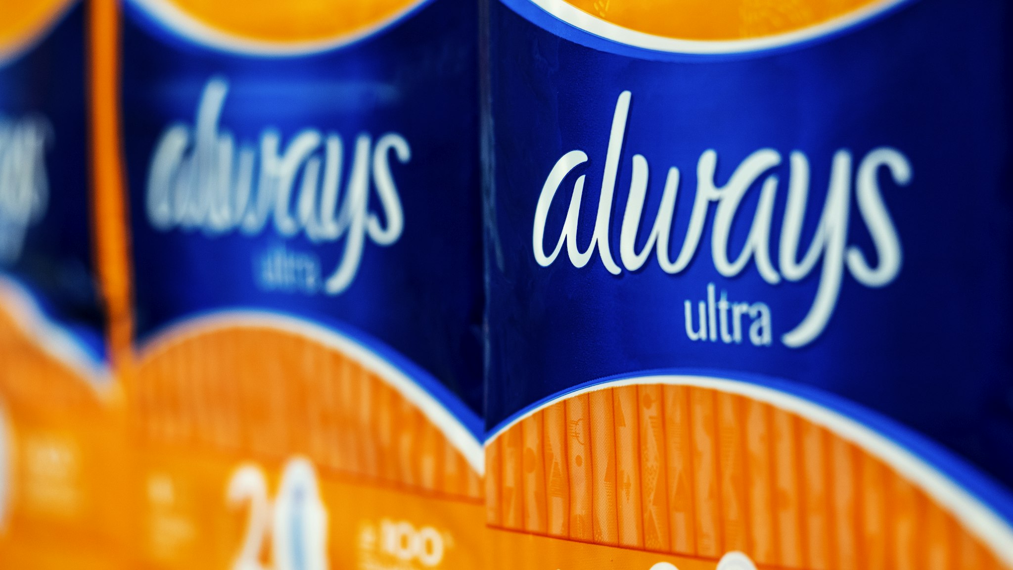 lways Ultra Pads seen in store. Always is a brand of feminine hygiene products, including maxi pads, ultra thin pads, pantiliner, and feminine wipes, produced by Procter & Gamble. (Photo by Igor Golovniov/SOPA Images/LightRocket via Getty Images)