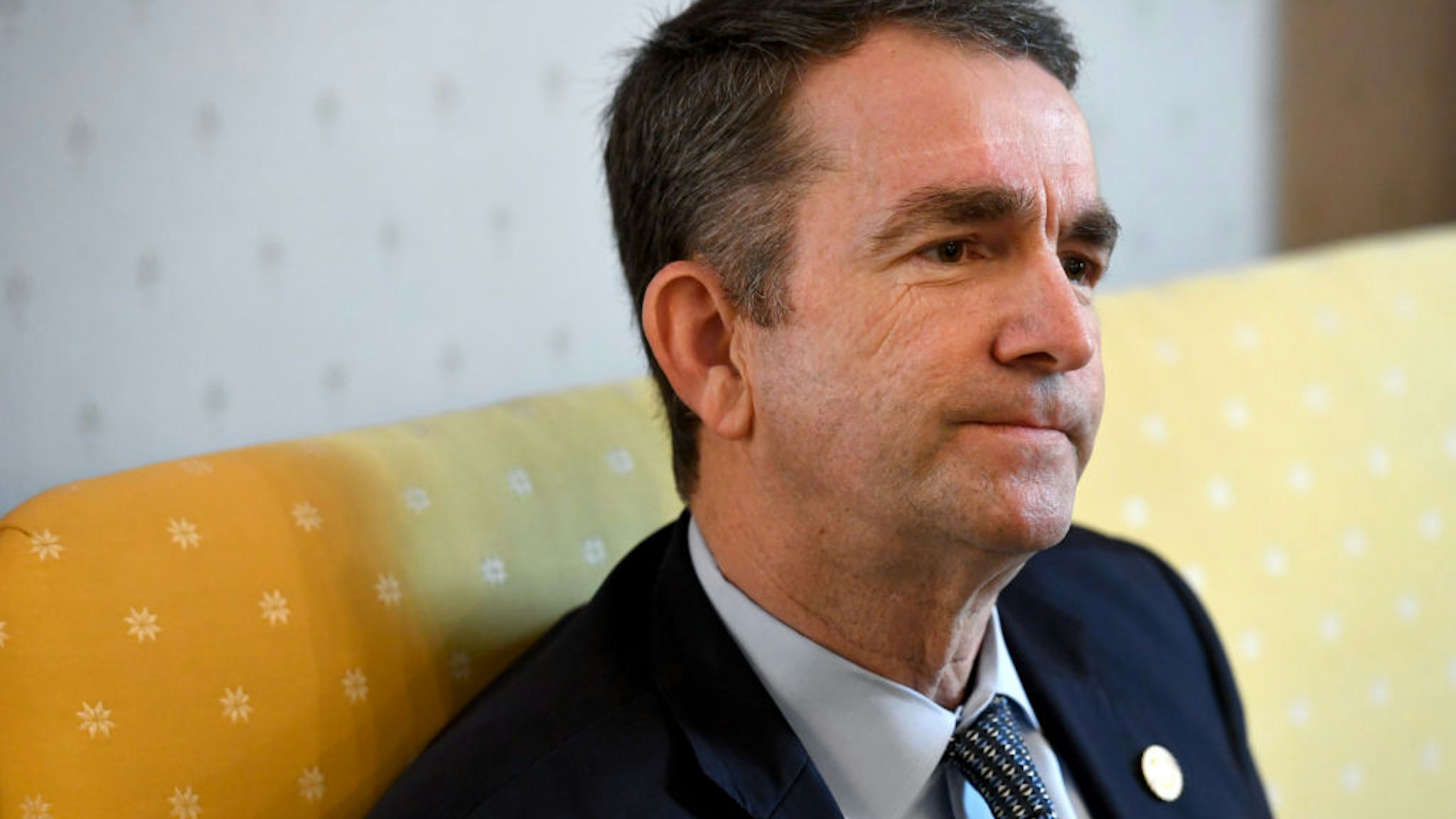 Virginia Gov. Ralph Northam talks about how he was raised during an interview in the Governor's Mansion February 09, 2019 in Richmond, VA.