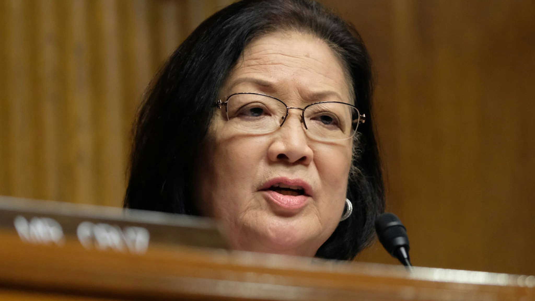 Sen. Mazie Hirono (D-HI) speaks at a Senate Judiciary Committee hearing on April 10, 2019 in Washington, DC. The Republican-controlled Senate Judiciary Committee is questioning whether large tech companies are biased towards conservatives.