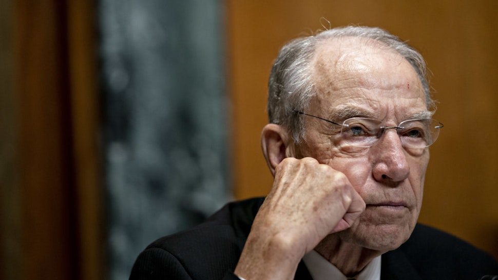 Senator Chuck Grassley, a Republican from Iowa and chairman of the Senate Finance Committee, listens during a hearing in Washington, D.C., U.S., on Tuesday, July 30, 2019. Grassley praised negotiations between House Democrats and U.S. Trade Representative Robert Lighthizer to build support for the U.S.-Mexico-Canada agreement, President Donald Trump's proposed overhaul of the Nafta trade deal.