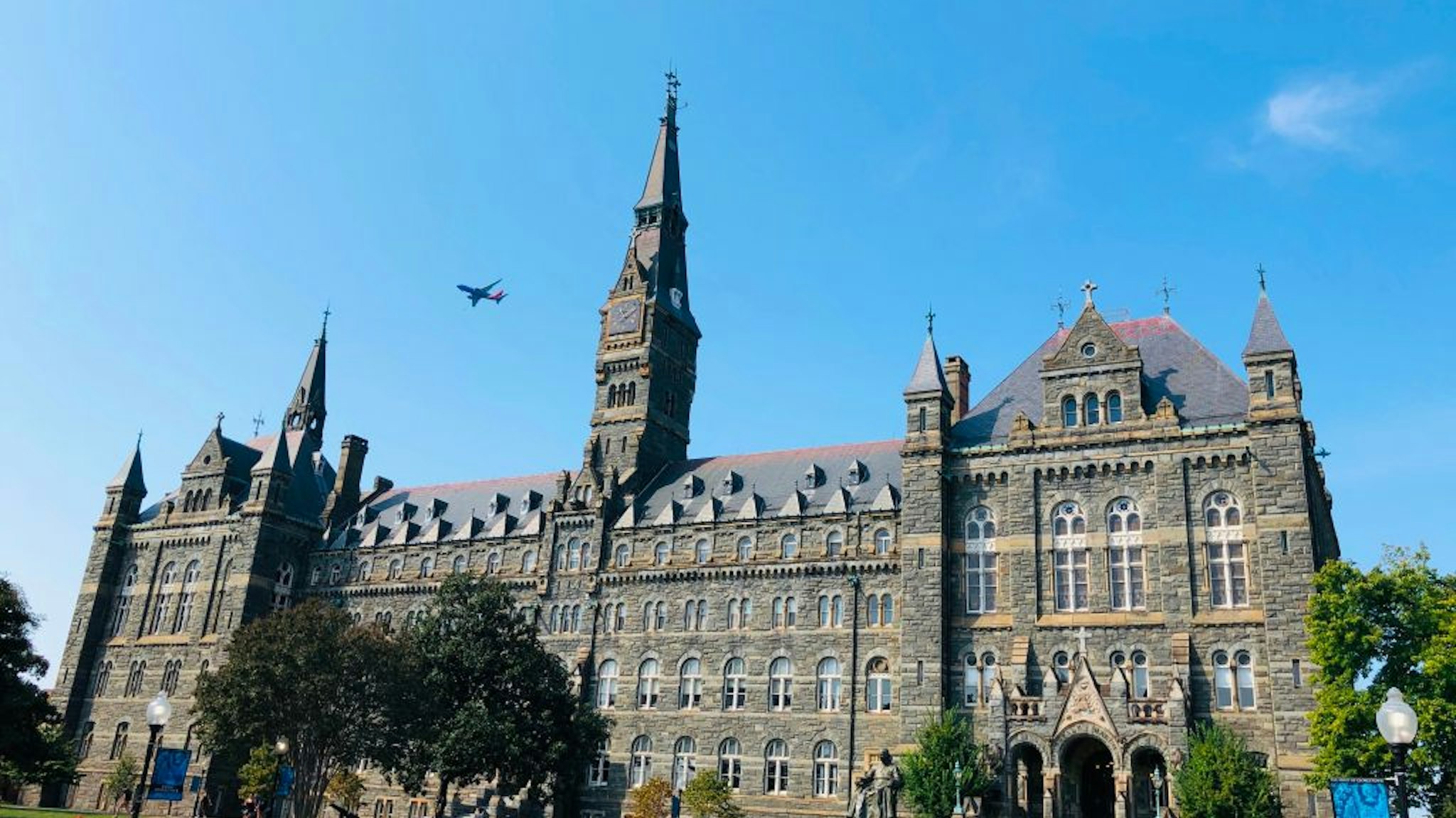 A view of Healy Hall at Georgetown University is seen on September 22, 2019 in Washington,DC. - Established in 1789, Georgetown is the nations oldest Catholic and Jesuit university.