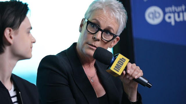 Actors Jaeden Martell and Jamie Lee Curtis of 'Knives Out' attend The IMDb Studio Presented By Intuit QuickBooks at Toronto 2019 at Bisha Hotel & Residences on September 08, 2019 in Toronto, Canada.