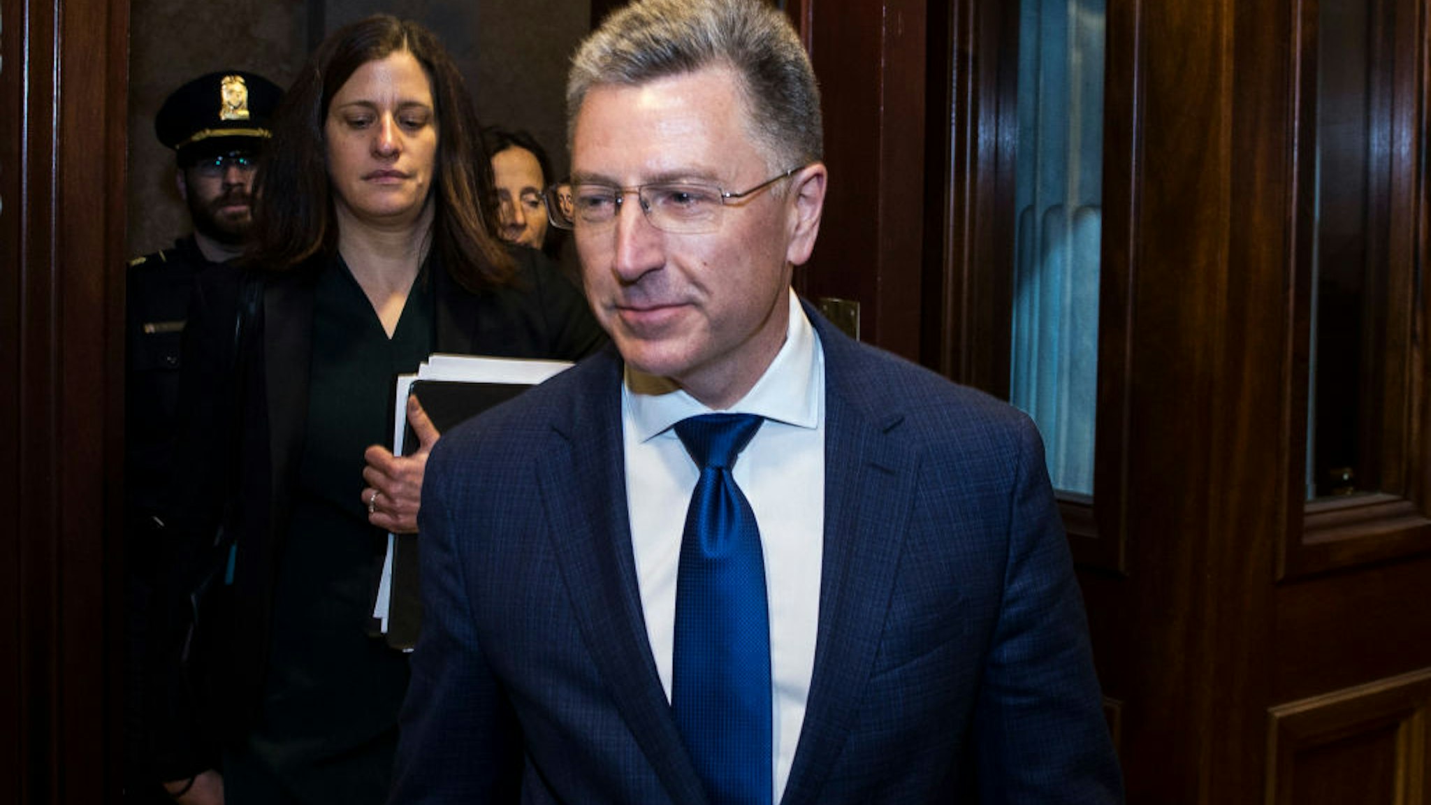 Former Special Envoy to Ukraine Kurt Volker departs following a closed-door deposition led by the House Intelligence Committee on Capitol Hill on October 3, 2019 in Washington, DC. Volker resigned from his position on September 27.