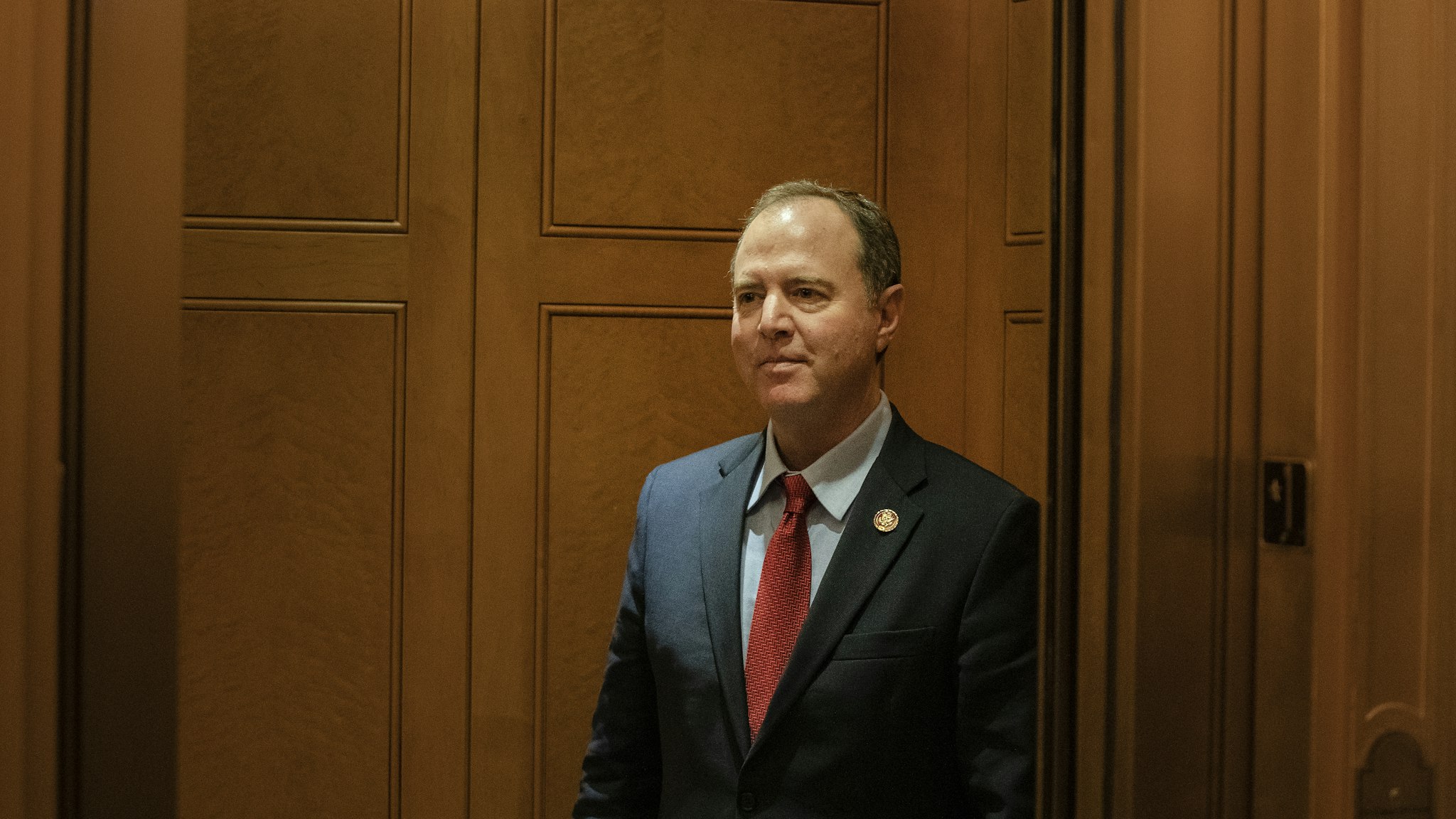 Representative Adam Schiff, a Democrat from California and chairman of the House Intelligence Committee, arrives for a closed-door deposition with George Kent, deputy assistant U.S. secretary of state, on Capitol Hill in Washington, D.C., U.S., on Tuesday, Oct. 15, 2019. Kent, who remains an employee of the State Department, is expected to testify under subpoena, says an official working on the impeachment inquiry. Photographer: Alex Edelman/Bloomberg via Getty Images