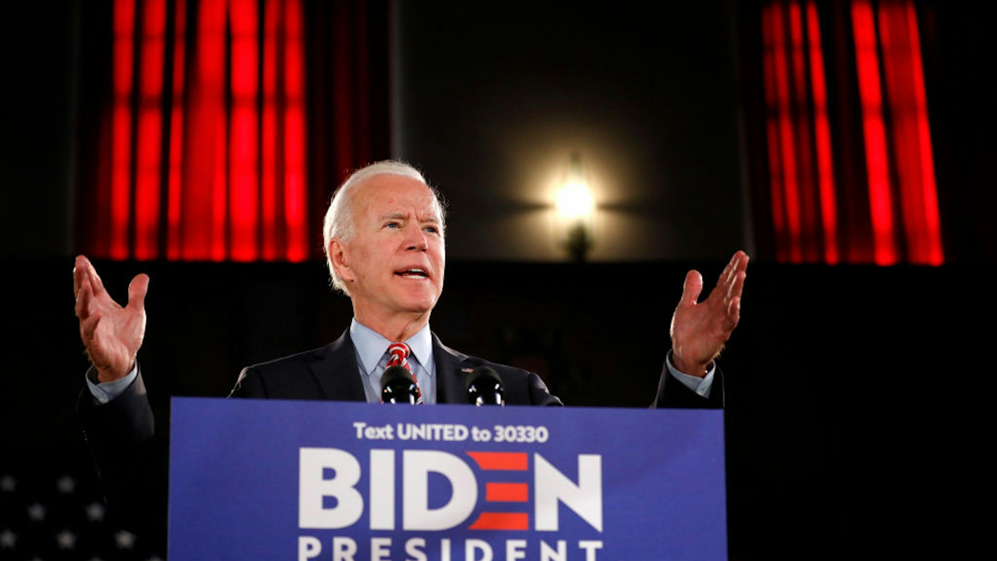 Democratic Presidential candidate Joe Biden lays out his economic policy plan to help rebuild the middle class during a campaign stop at the Scranton Cultural Center on October 23, 2019 in Scranton, Pennsylvania.
