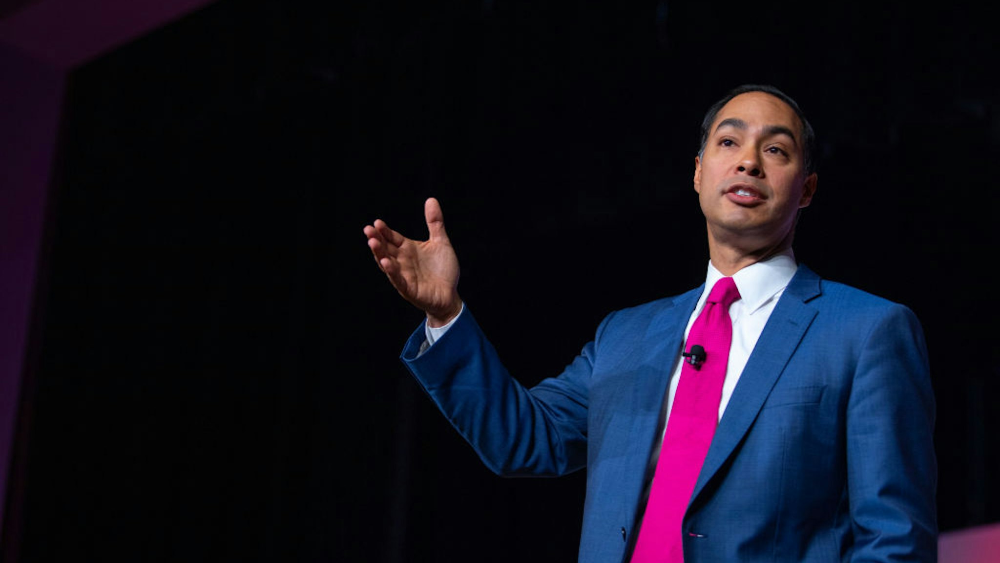 Julian Castro, former secretary of Housing and Urban Development (HUD) and 2020 Democratic presidential candidate, speaks during the Second Step Presidential Justice Forum at Benedict College in Columbia, South Carolina, U.S., on Sunday, Oct. 27, 2019. The forum asked Democratic presidential candidates to present their criminal justice reform platforms now that the First Step Act has been passed.