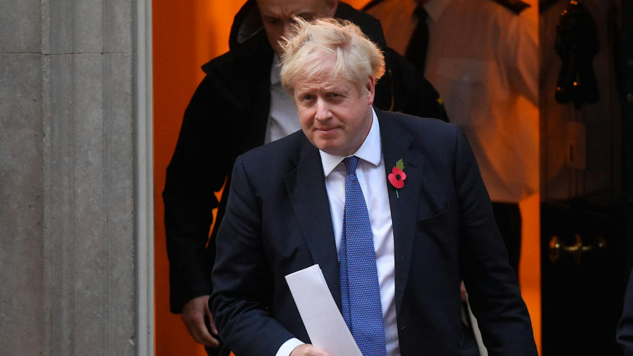Boris Johnson LONDON, ENGLAND - OCTOBER 28: Prime Minister Boris Johnson and his political advisor Dominic Cummings leave 10 Downing Street on October 28, 2019 in London, England. EU leaders have announced that an agreement to extend Brexit until 31 January 2020 has been agreed in principle.