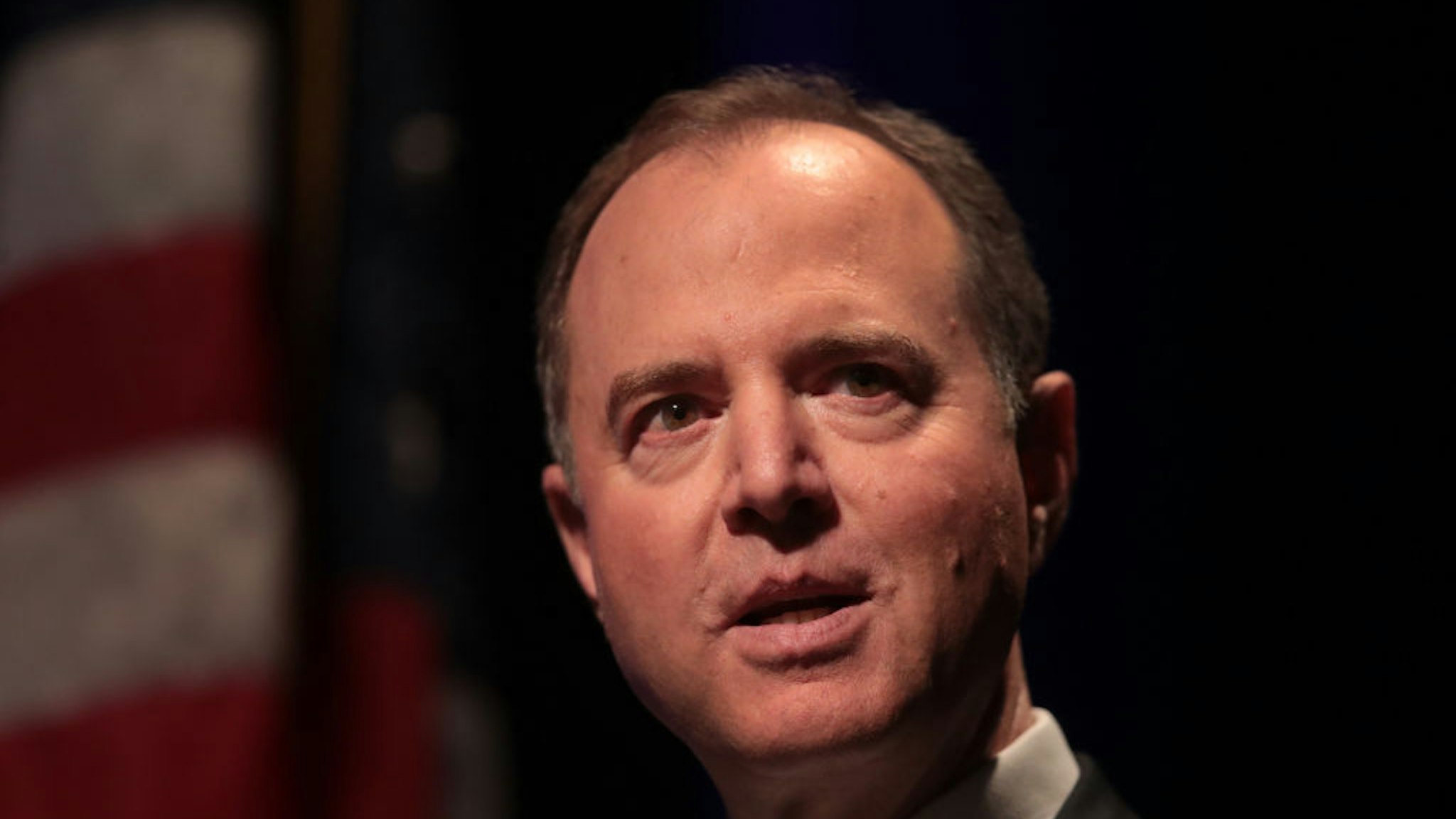 Rep. Adam Schiff (D-CA) delivers a lecture on The Threat to Liberal Democracy at Home and Abroad at Cahn Auditorium on the campus of Northwestern University on October 03, 2019 in Chicago, Illinois.