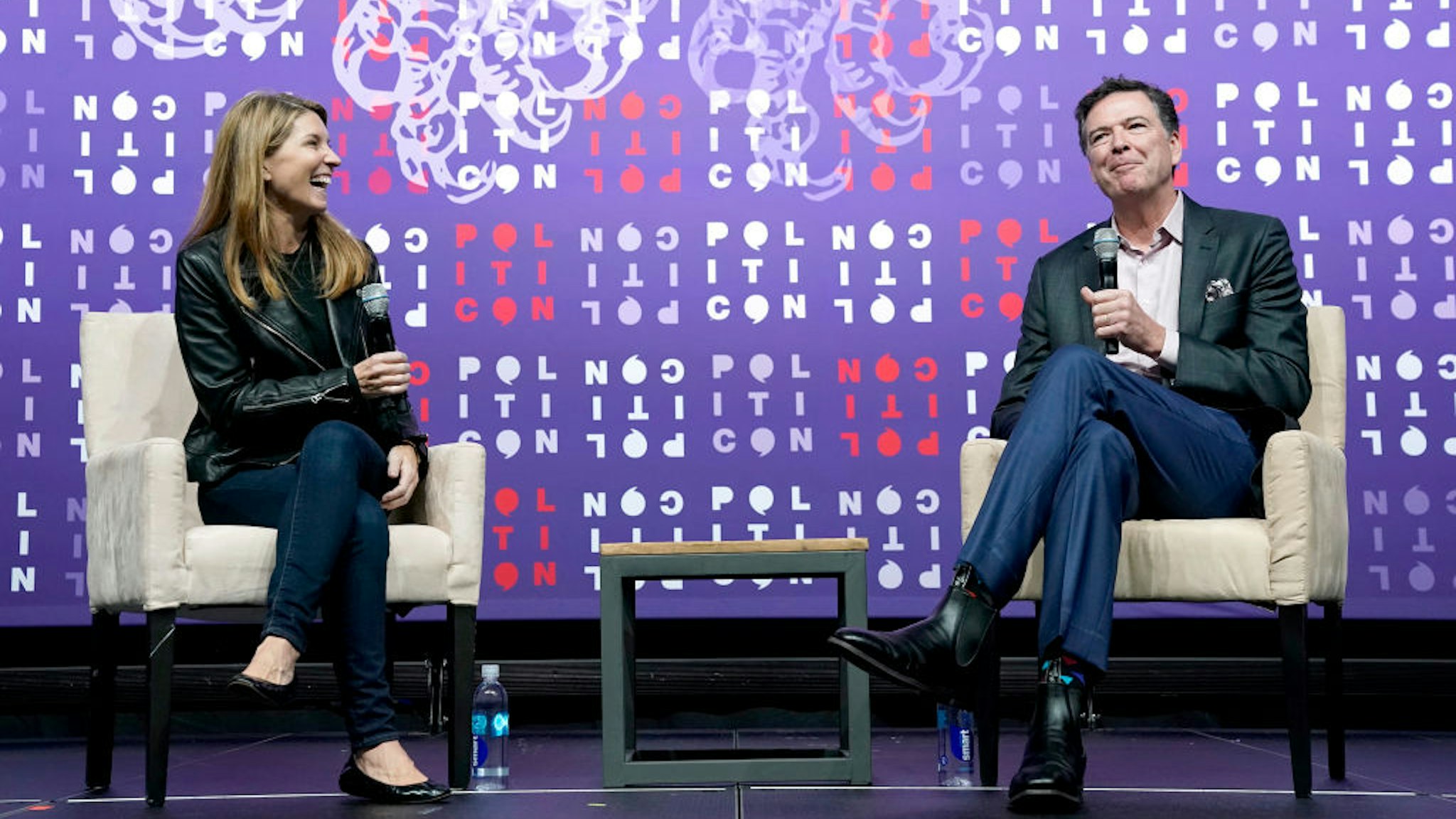 Nicolle Wallace and James Comey speak onstage during the 2019 Politicon at Music City Center on October 26, 2019 in Nashville, Tennessee.