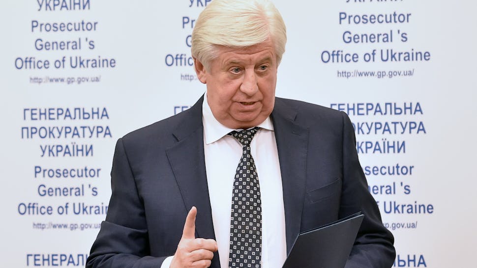 Viktor Shokin Ukrainian prosecutor general Viktor Shokin holds a press conference in Kiev on the situation in Dnipropetrovsk on November 2, 2015. Guennadi Korban, 45, a businessman close to the former governor of the eastern region of Dnipropetrovsk Igor Kolomoyski was arrested on October 31 as part of a crackdown on corruption and organised crime, authorities said.