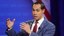 Julian Castro Democratic presidential candidate and former U.S. Secretary of Housing and Urban Development Julian Castro speaks at the Human Rights Campaign Foundation and CNN’s presidential town hall focused on LGBTQ issues on October 10, 2019 in Los Angeles, California. It is the first Presidential event broadcast on a major news network focused on LGBTQ issues. (Photo by Mario Tama/Getty Images)