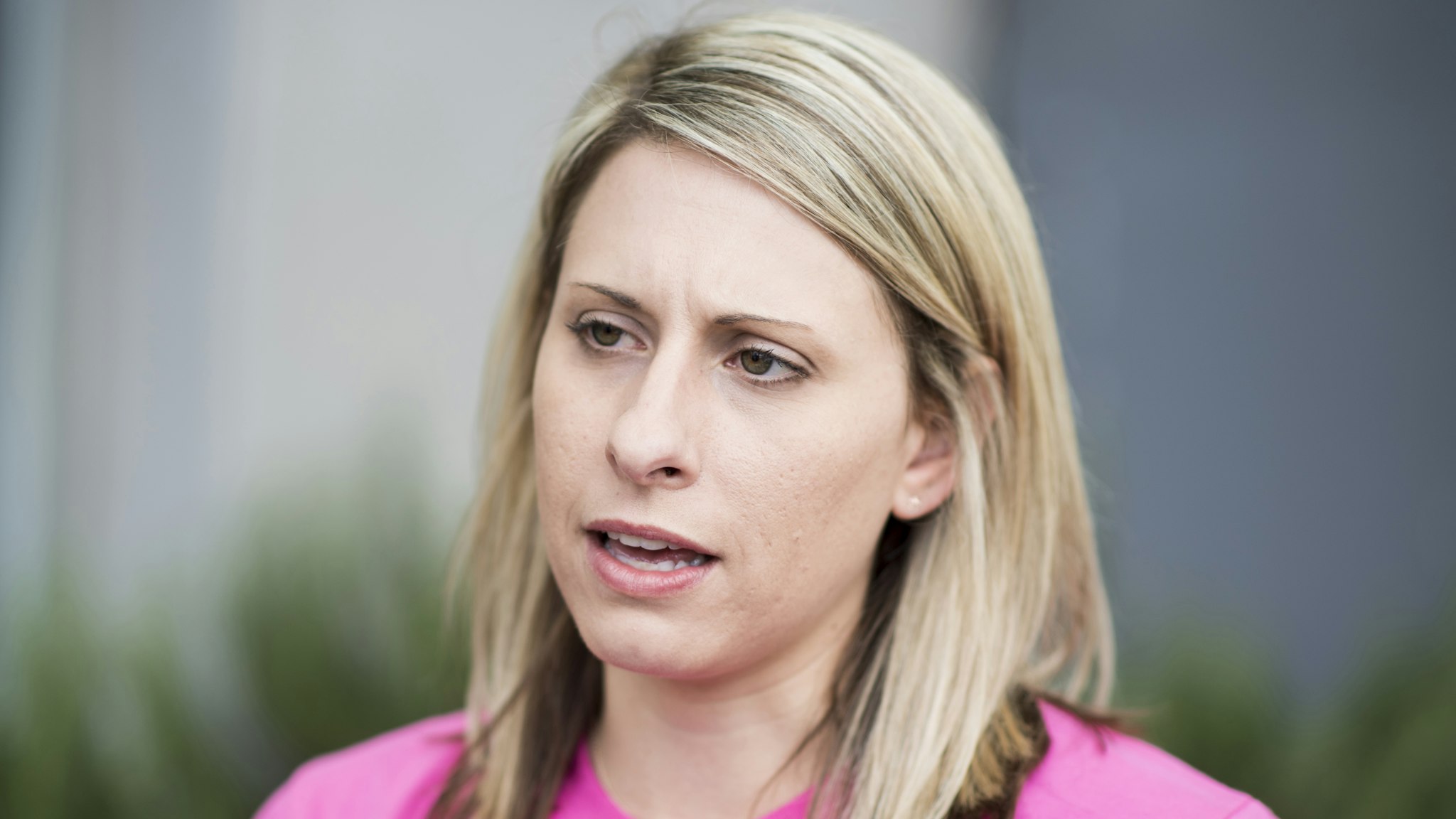 Katie Hill, Democrat running for California's 25th Congressional district seat in Congress, attends the opening of the SCV Democratic Headquarters for 2018 in Newhall, Calif., on Saturday, May 26, 2018. California is holding its primary election on June 5, 2018.