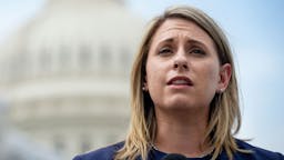 Katie Hill UNITED STATES - JUNE 25: Rep. Katie Hill, D-Calif., speaks at a press conference to introduce ACTION for National Service outside of the Capitol on Tuesday June 25, 2019.