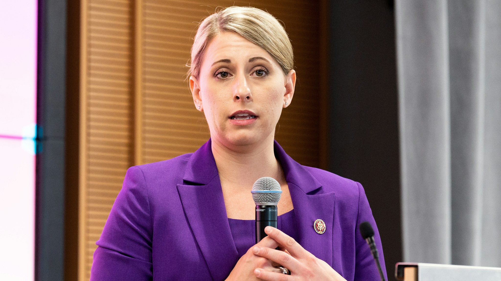 U.S. Representative Katie Hill (D-CA) speaking at the Ignite Young Women Run D.C. Conference in Washington, DC.