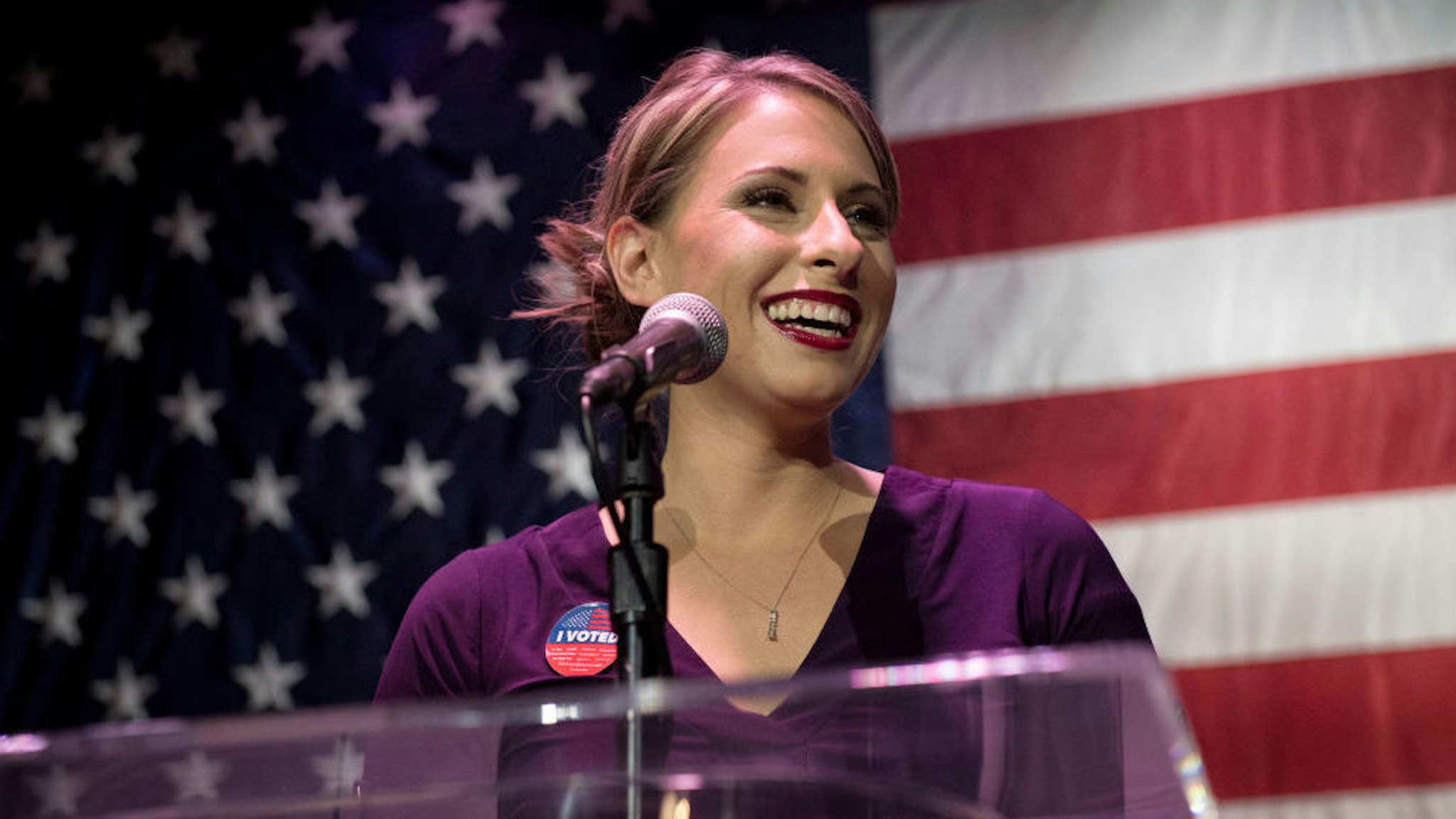 Congressional candidate Katie Hill speaks during her election night watch party at the Canyon in Santa Clarita, CA. Tuesday, Nov 6, 2018. (Photo by Hans Gutknecht/Digital First Media/Los Angeles Daily News via Getty Images)