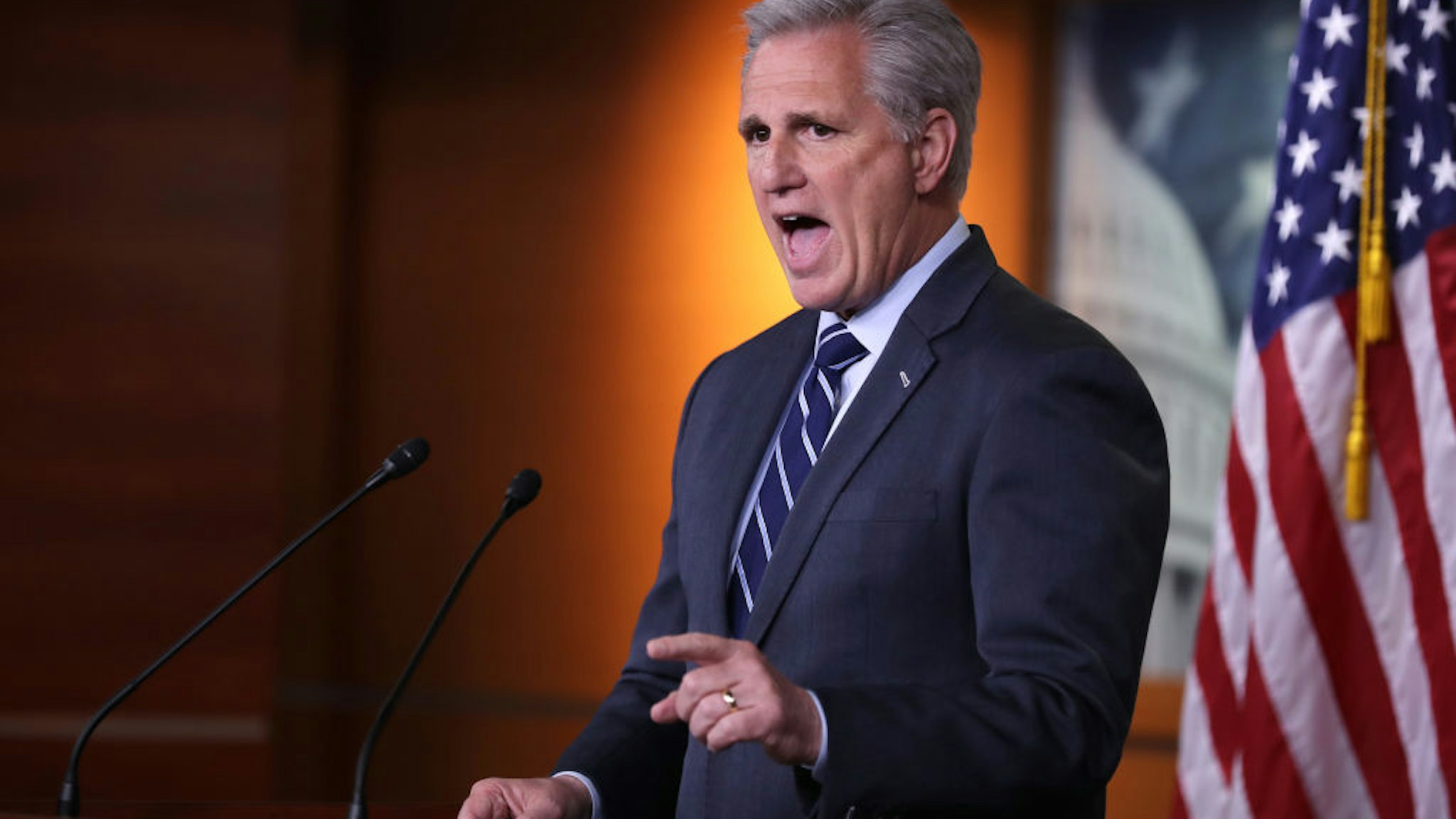 Kevin McCarthy holds his weekly news conference at the U.S. Capitol