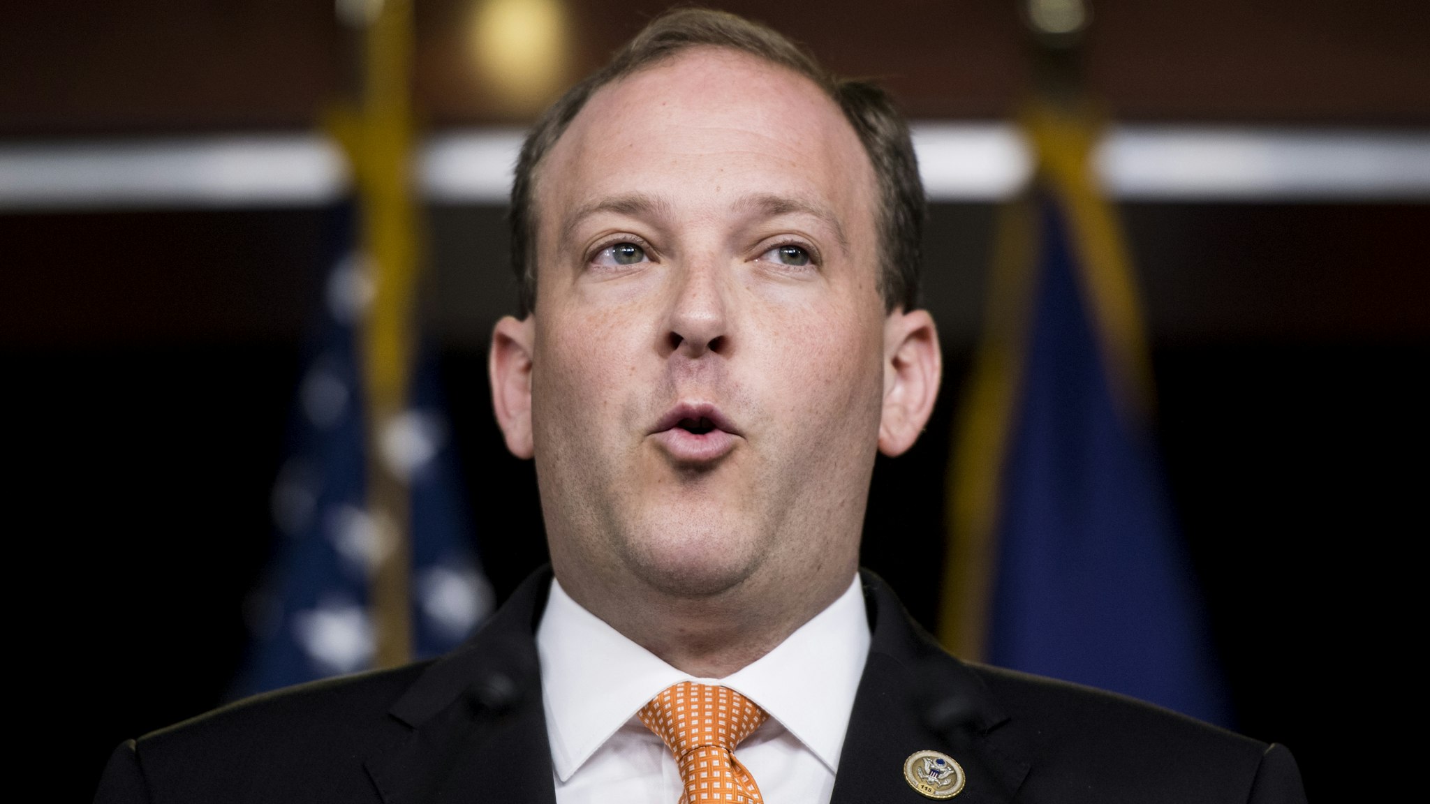 Rep. Lee Zeldin, R-N.Y., speaks during the press conference calling on President Trump to declassify the Carter Page FISA applications on Thursday, Sept. 6, 2018.