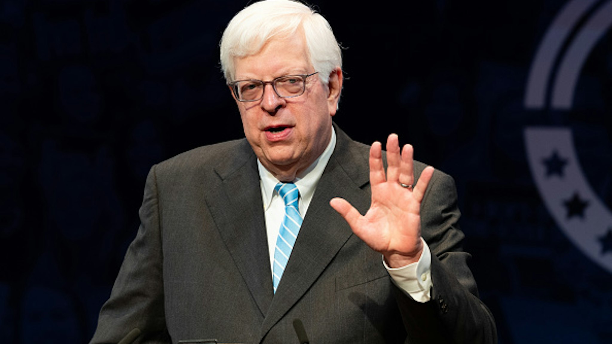 Dennis Prager, nationally syndicated conservative radio talk show host and writer, speaking at the Turning Point High School Leadership Summit in Washington, DC.