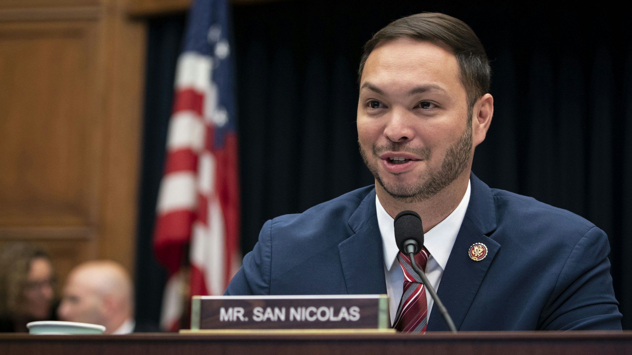 Representative Michael San Nicolas, a Democrat from Guam, speaks during a House Financial Services Committee hearing with Mark Zuckerberg, chief executive officer and founder of Facebook Inc., in Washington, D.C., U.S., on Wednesday, Oct. 23, 2019.