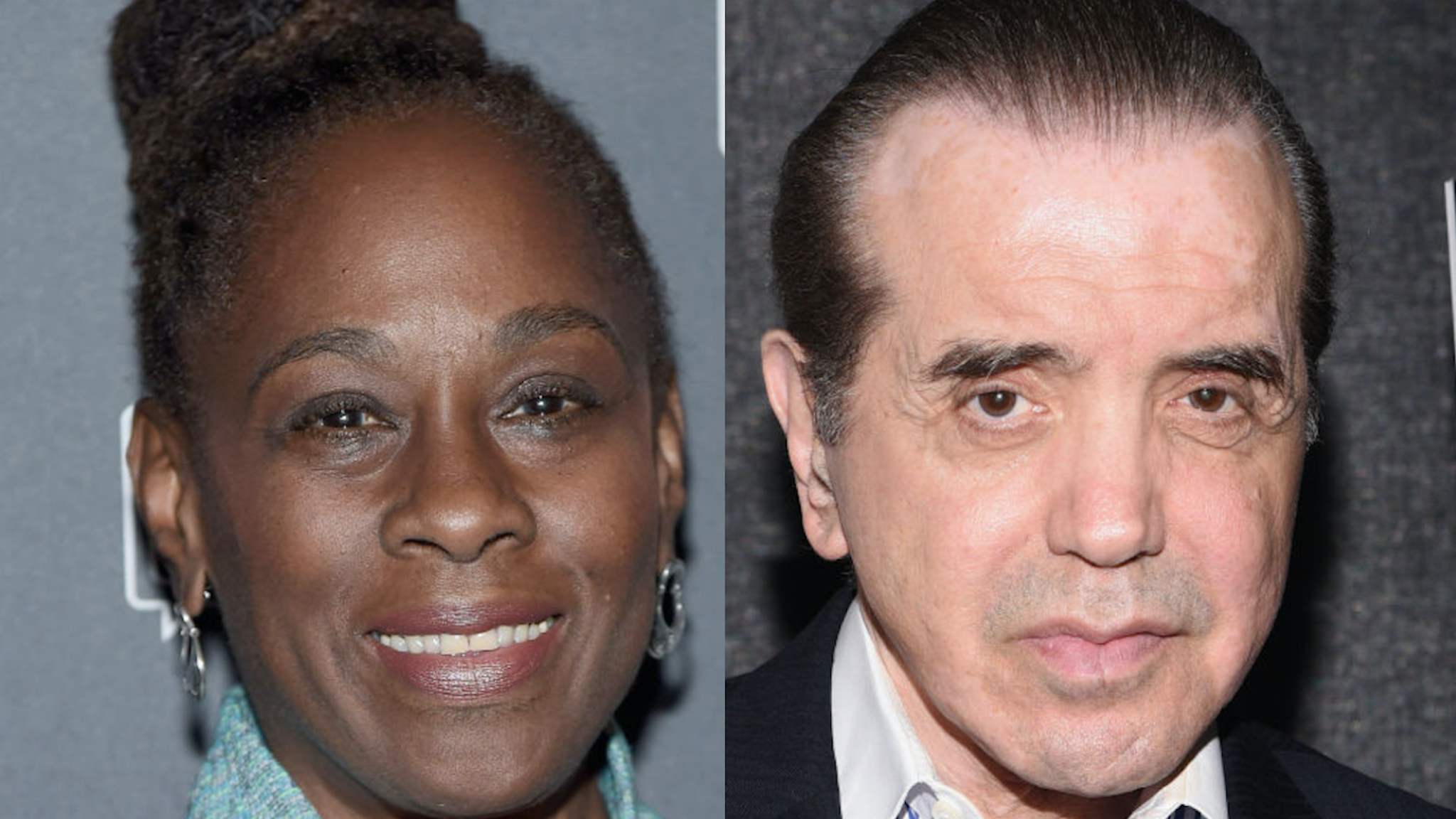 NYC First Lady Chirlane McCray attends the 6th Annual Bring Change to Mind's Revels & Revelations Fundraiser at Sony Hall on October 22, 2018 in New York City. // Honoree Chazz Palminteri attends the Bronx Children's Museum Gala at Edison Ballroom on May 8, 2018 in New York City.