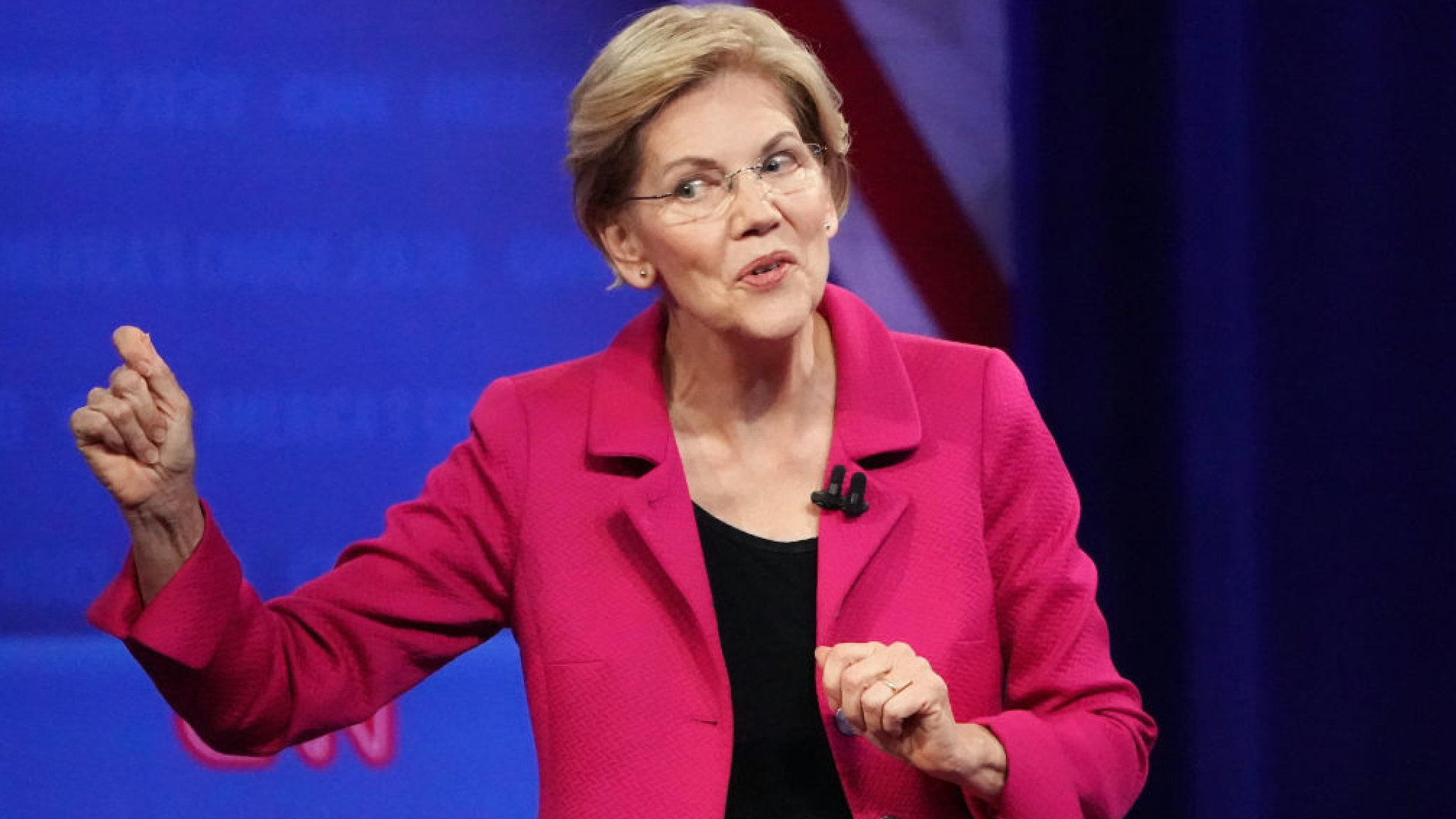Democratic presidential candidate, Sen. Elizabeth Warren (D-MA) speaks at the Human Rights Campaign Foundation and CNN presidential town hall focused on LGBTQ issues on October 10, 2019 in Los Angeles, California.