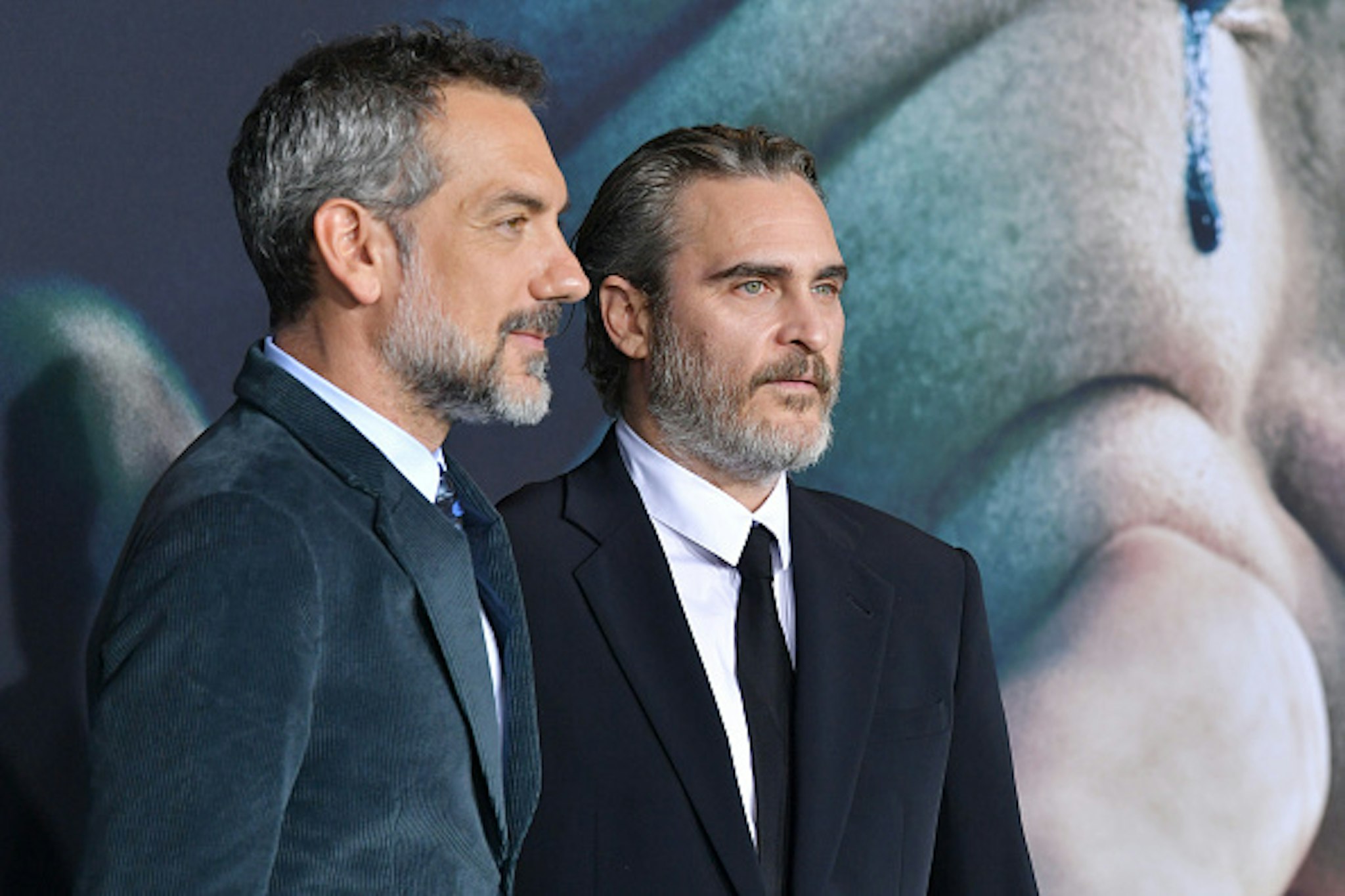 HOLLYWOOD, CALIFORNIA - SEPTEMBER 28: Todd Phillips and Joaquin Phoenix attend the premiere of Warner Bros Pictures "Joker" on September 28, 2019 in Hollywood, California.
