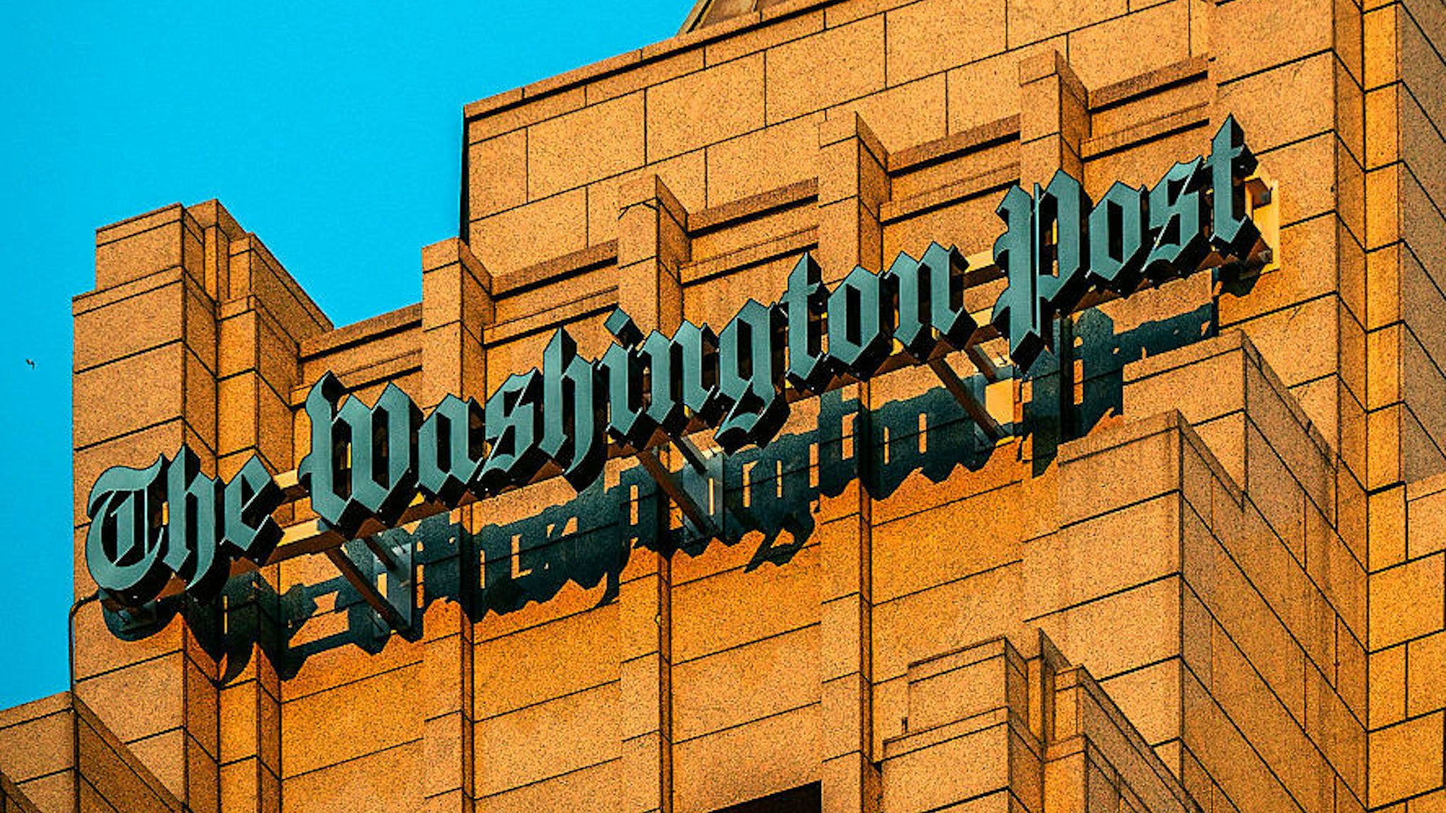 A view of the logo on the new home of The Washington Post, on December, 16, 2015 in Washington, DC. (Photo by Bill O'Leary/The Washington Post)