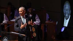 Mourners Attend Funeral Of Rep. Elijah Cummings In Baltimore Former President Barack Obama delivers remarks during the funeral service for Rep. Elijah Cummings (D-MD) at New Psalmist Baptist Church on October 25, 2019 in Baltimore, Maryland. A sharecropper’s son who rose to become a civil rights champion and the chairman of the powerful House Oversight and Government Reform Committee, Cummings died last week of complications from longstanding health problems.