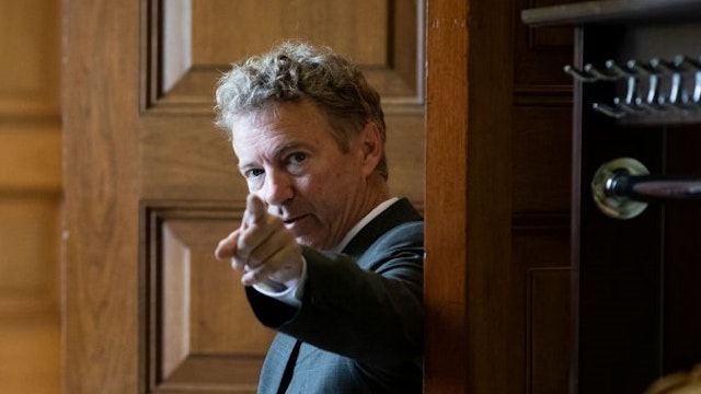Sen. Rand Paul (R-KY) arrives for the weekly GOP policy luncheon on Capitol Hill, September 25, 2018 in Washington, DC. Christine Blasey Ford, who has accused Kavanaugh of sexual assault, has agreed to testify before the Senate Judiciary Committee on Thursday. (Photo by Drew Angerer/Getty Images)