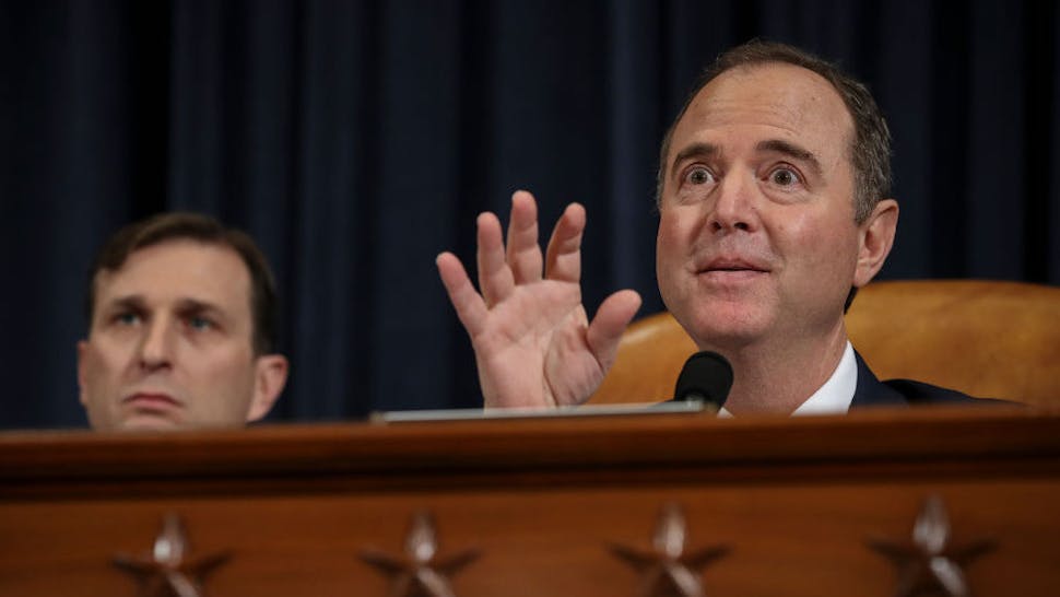 Adam Schiff Committee chairman Rep. Adam Schiff (D-CA) delivers his closing statement following testimony from former U.S. Ambassador to Ukraine Marie Yovanovitch before the House Intelligence Committee in the Longworth House Office Building on Capitol Hill November 15, 2019 in Washington, DC. In the second impeachment hearing held by the committee, House Democrats continue to build a case against U.S. President Donald Trumps efforts to link U.S. military aid for Ukraine to the nations investigation of his political rivals. (Photo by Drew Angerer/Getty Images)