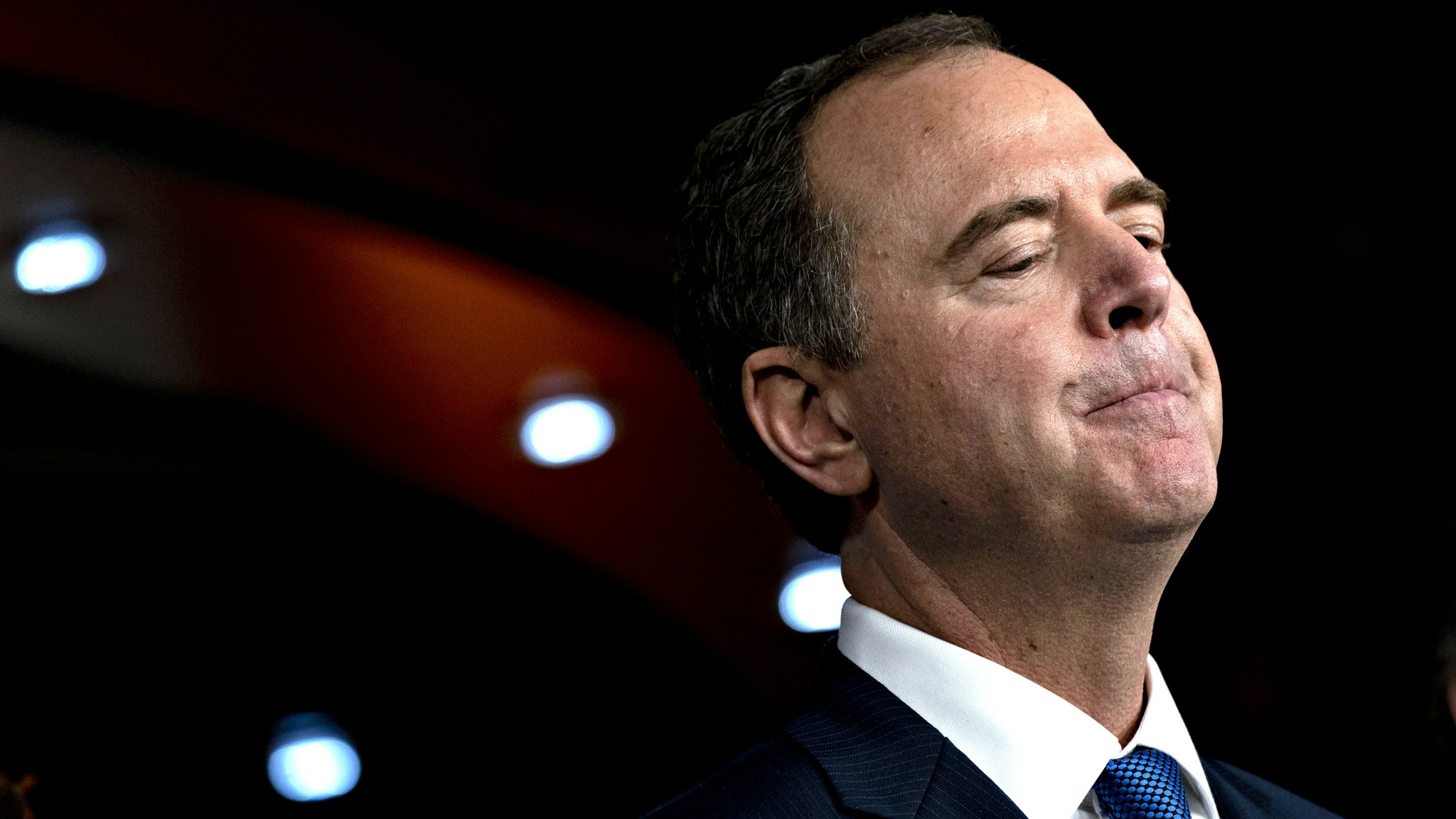 Representative Adam Schiff, a Democrat from California and chairman of the House Intelligence Committee, pauses while speaking during a news conference on Capitol Hill in Washington, D.C., U.S., on Thursday, Oct. 31, 2019.