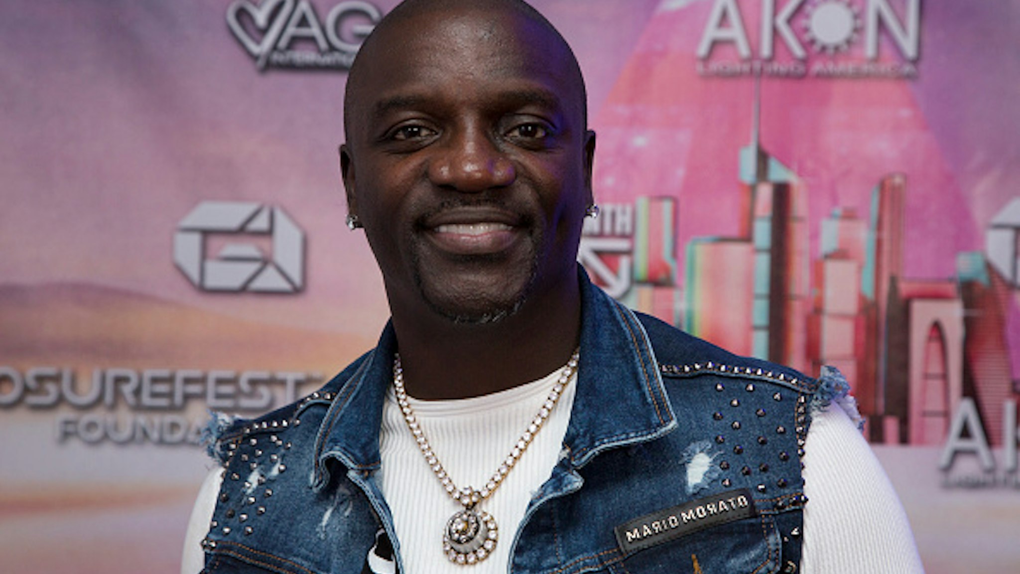 LOS ANGELES, CALIFORNIA - NOVEMBER 15: Akon attends the Akon Lighting LA - Disclosure Festival at 3BLACKDOT on November 15, 2019 in Los Angeles, California.