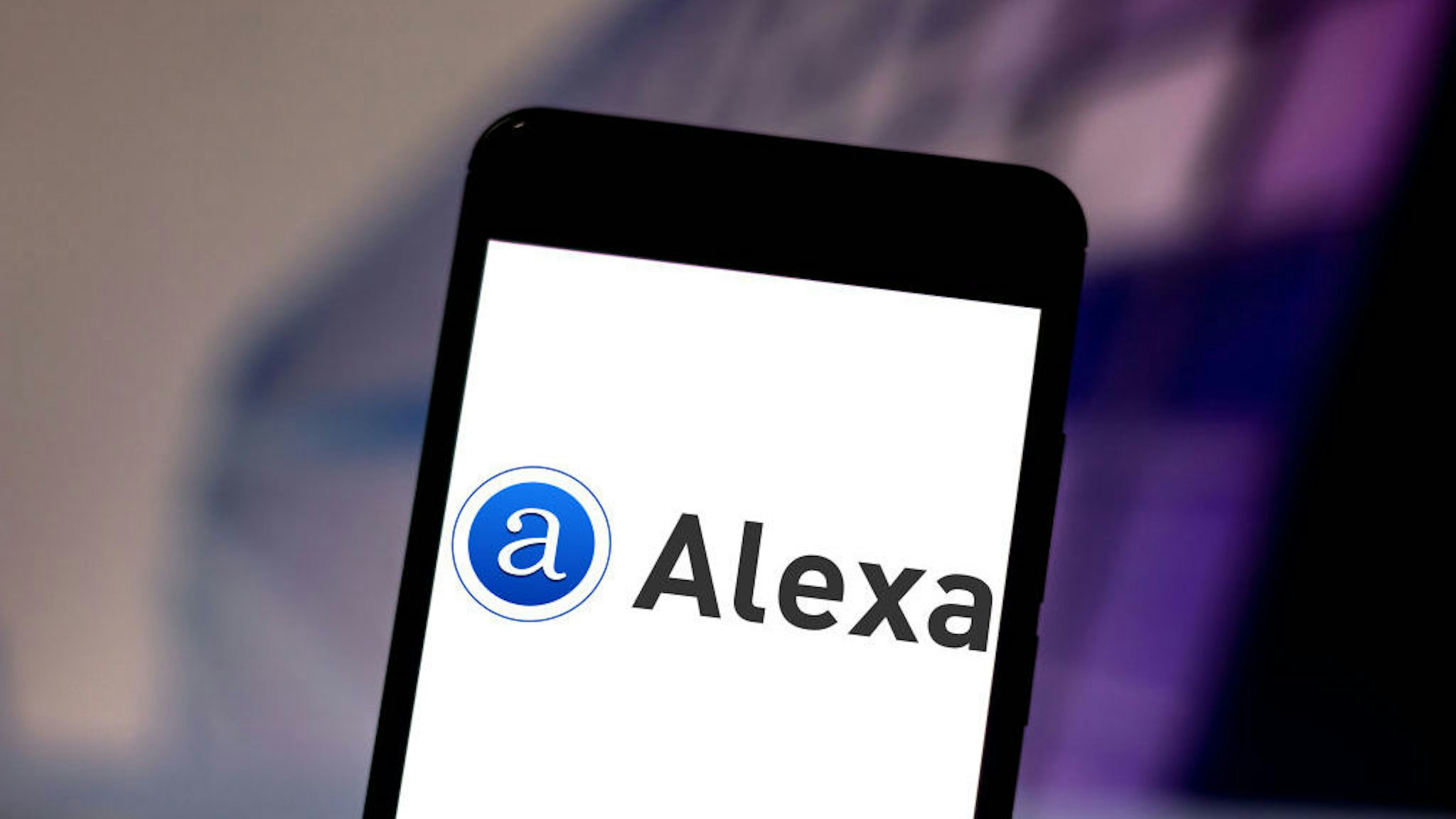 In this photo illustration the Amazon Alexa logo is seen displayed on a smartphone. (Photo by Rafael Henrique/SOPA Images/LightRocket via Getty Images)