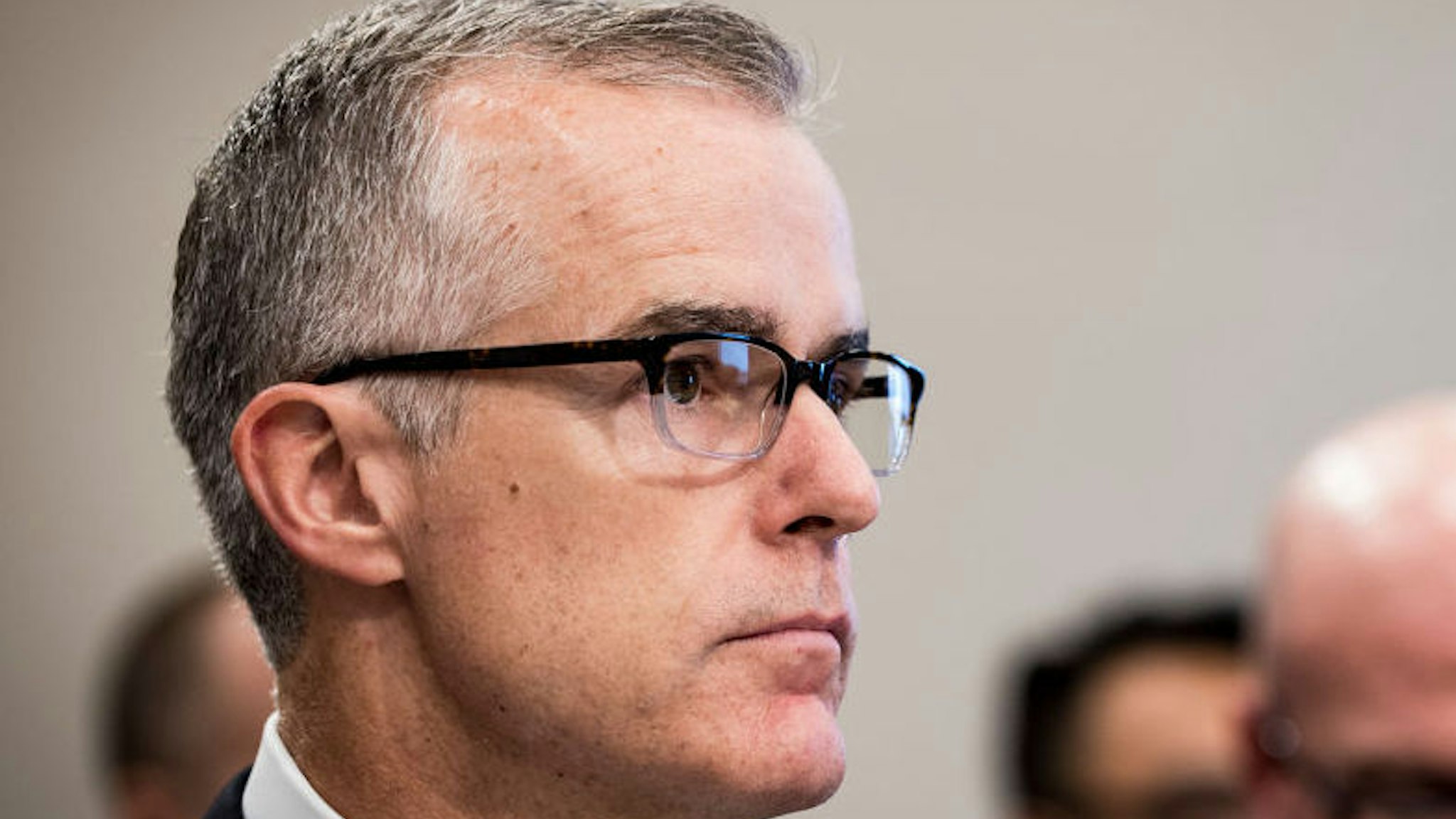 WASHINGTON, DC - June 21: Acting FBI Director Andrew McCabe testifies before a House Appropriations subcommittee meeting on the FBI's budget requests for FY2018 on June 21, 2017 in Washington, DC. McCabe became acting director in May, following President Trump's dismissal of James Comey