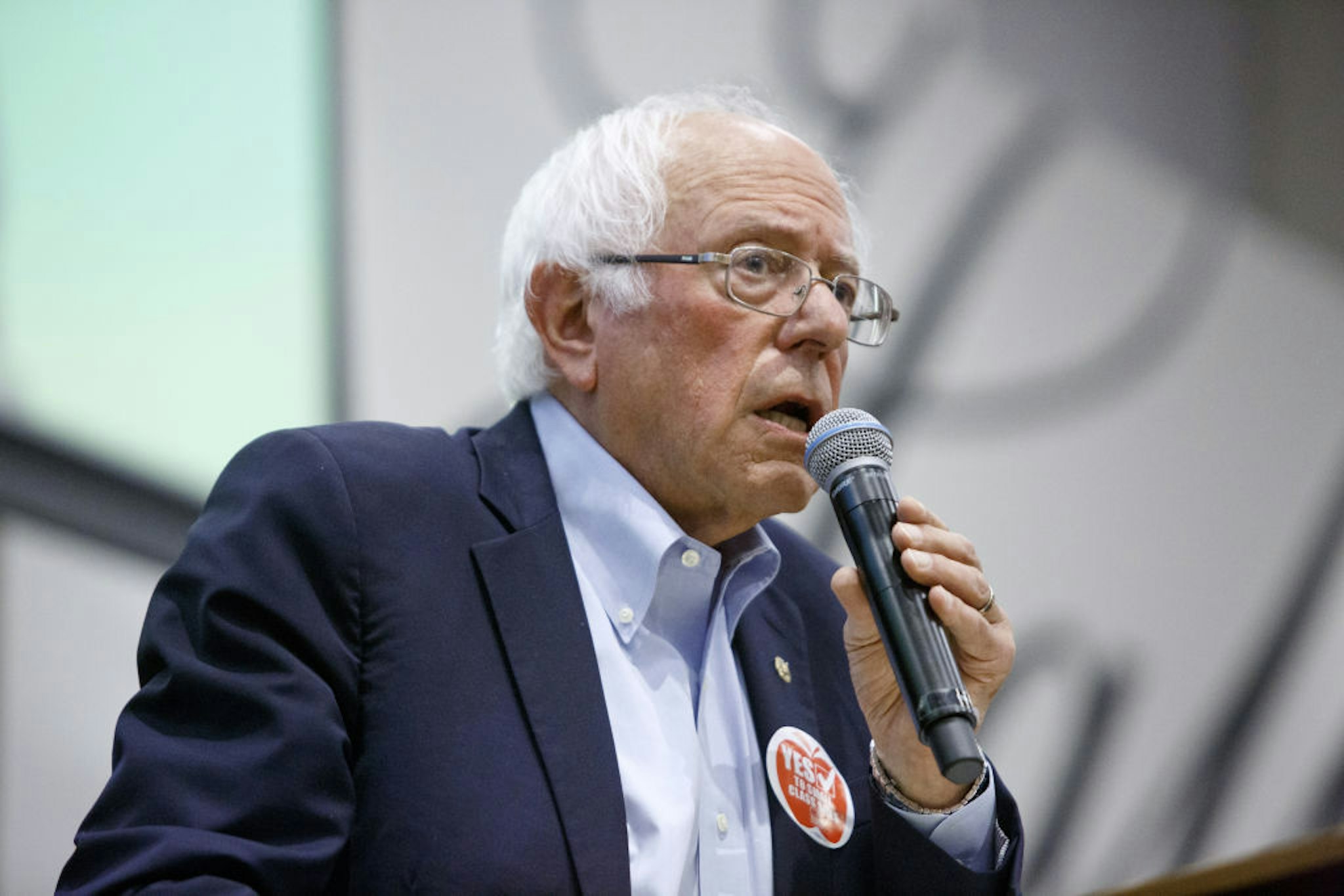 Bernie Sanders speaks during a Chicago Teachers Union Strike Authorization Vote Rally