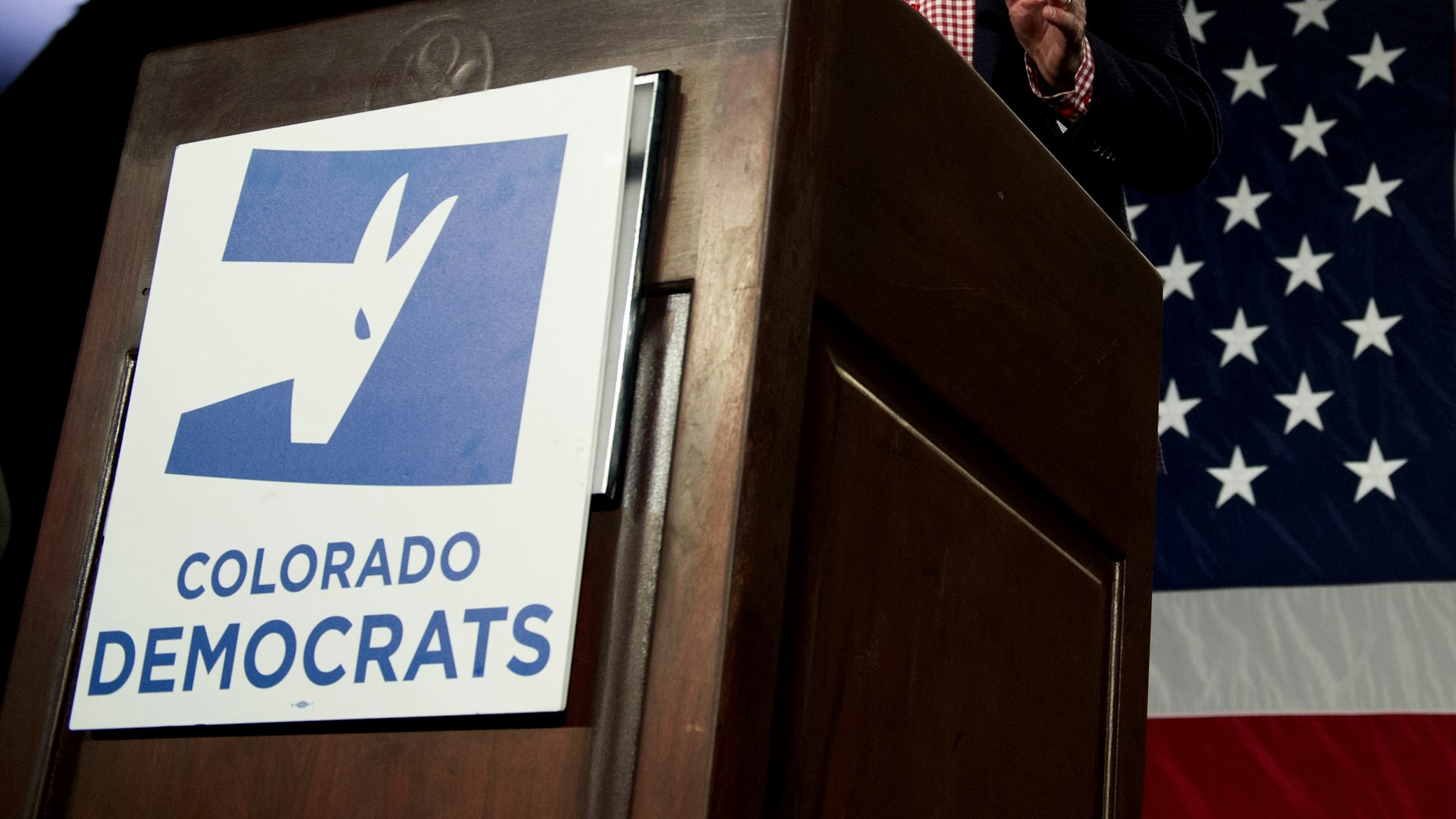 Colorado Governor John Hickenlooper addresses supporters during the Colorado Democrats watch party in Denver, Colorado, on November 6, 2018.