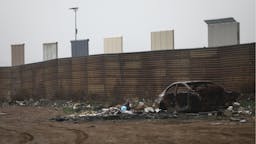 Border wall prototypes. U.S. President Donald Trump's border wall prototypes (TOP) stand as seen from the Mexico side of the US/ Mexico border on March 10, 2018 in Tijuana, Mexico.