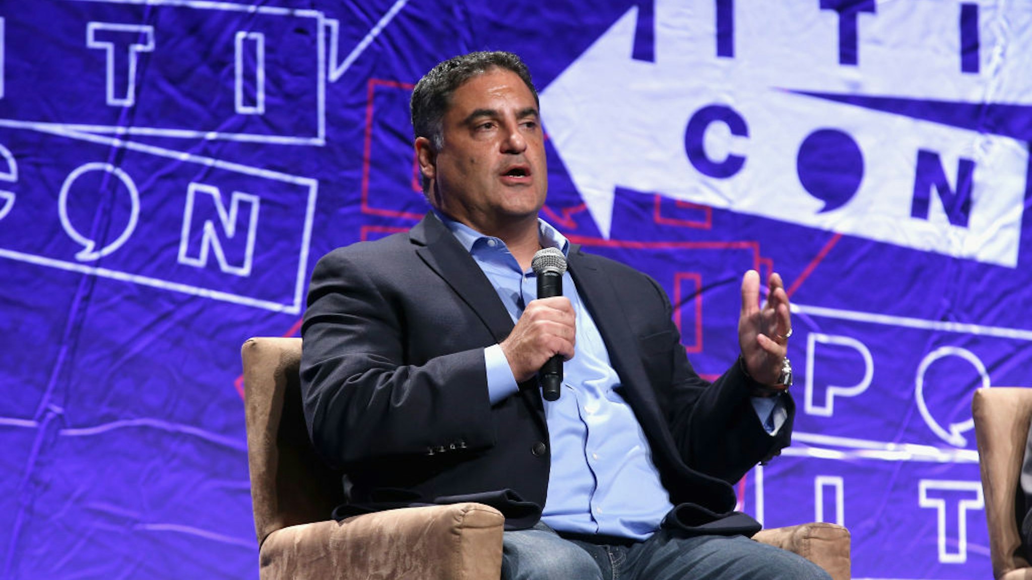 Cenk Uygur speaks onstage during Politicon 2018 at Los Angeles Convention Center on October 21, 2018 in Los Angeles, California.