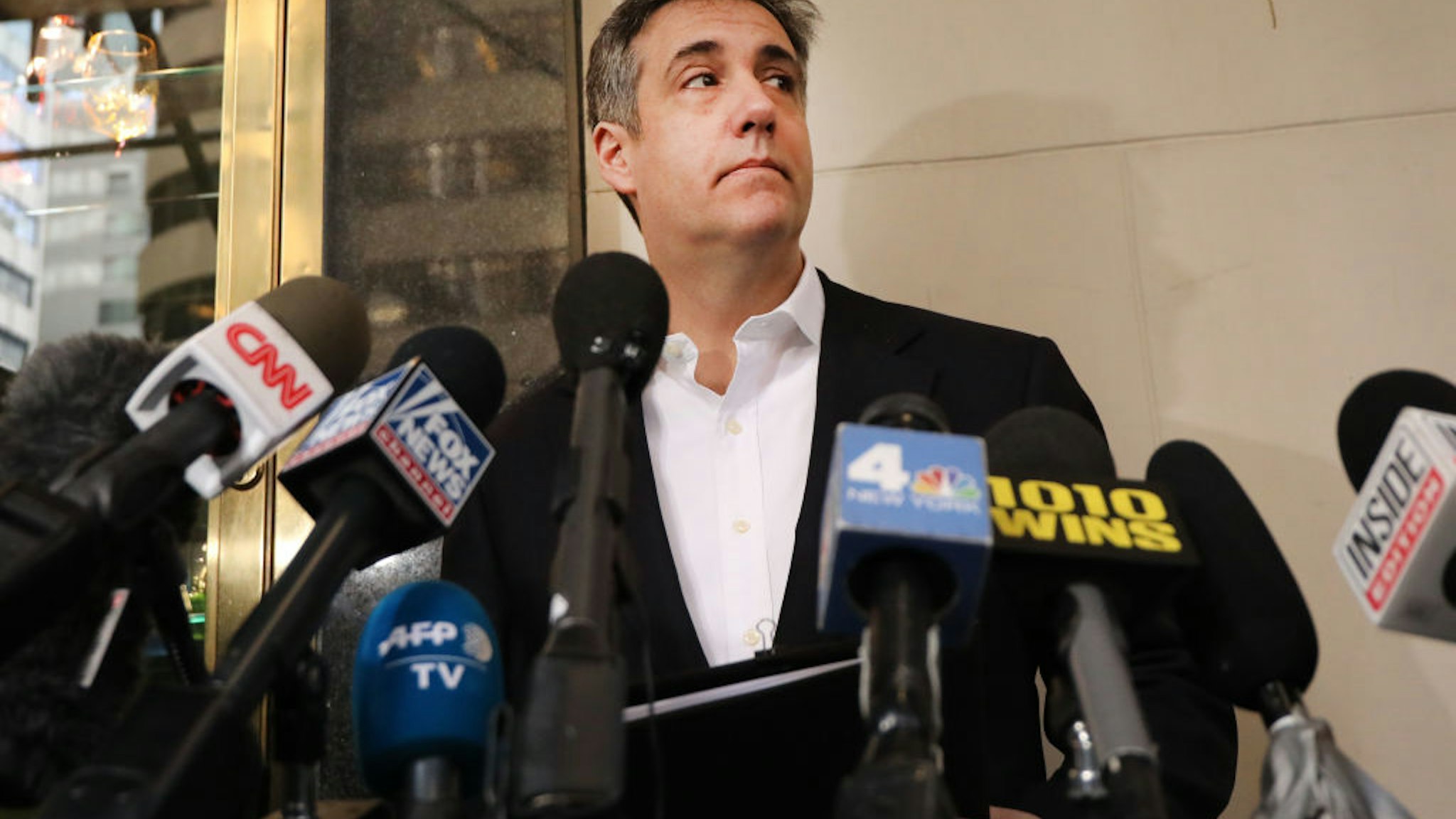 Michael Cohen, the former personal attorney to President Donald Trump, speaks to the media before departing his Manhattan apartment for prison on May 06, 2019 in New York City.