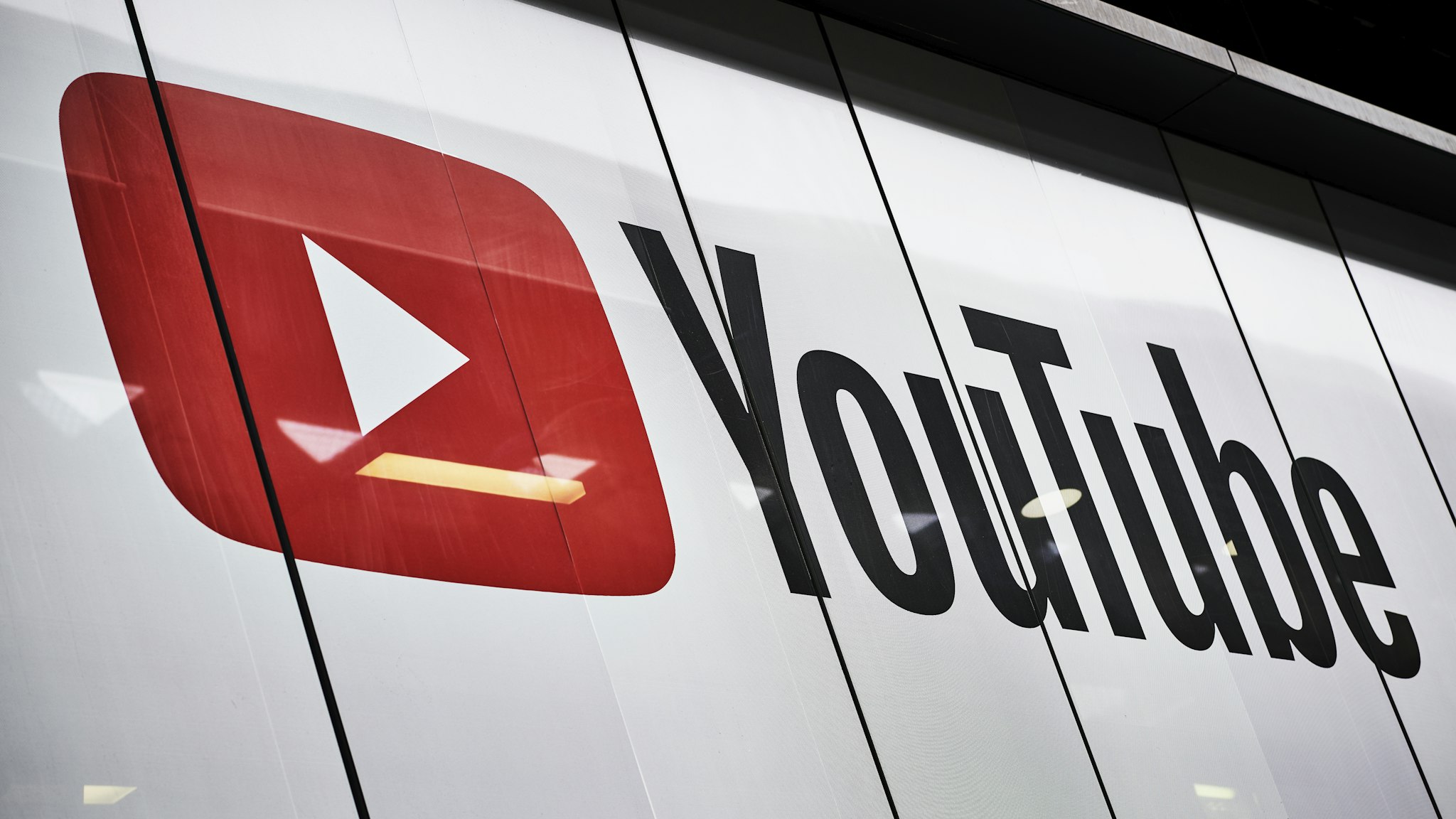 LONDON, UNITED KINGDOM - JUNE 4: Detail of the YouTube logo outside the YouTube Space studios in London, taken on June 4, 2019. (Photo by Olly Curtis/Future via Getty Images)