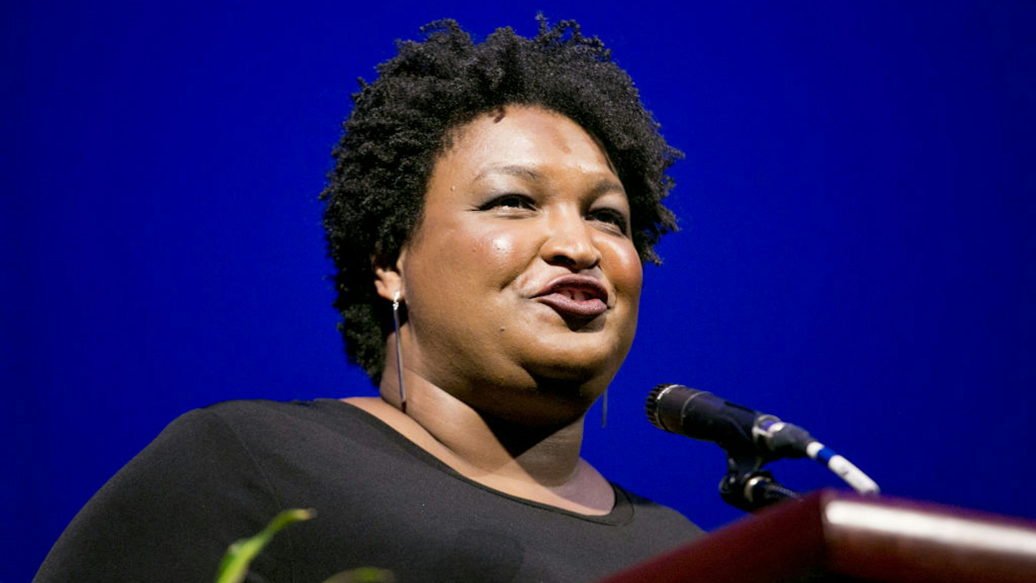 Stacey Abrams, former state Representative from Georgia, speaks during the 110th NAACP Annual Convention in Detroit, Michigan, U.S., on Monday, July 22, 2019.