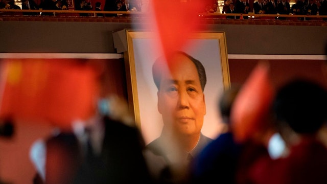 The portrait of former Chinese Communist Party leader Mao Zedong is pictured at a gala in Tiananmen Square in Beijing on October 1, 2019, to mark the 70th anniversary of the founding of the Peoples Republic of China.