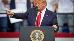 Trump rally Kentucky LEXINGTON, KY - NOVEMBER 04: U.S. President Donald Trump speaks during a campaign rally at the Rupp Arena on November 4, 2019 in Lexington, Kentucky. The president was visiting Kentucky the day before Election Day in support of Republican Gov. Matt Bevin.